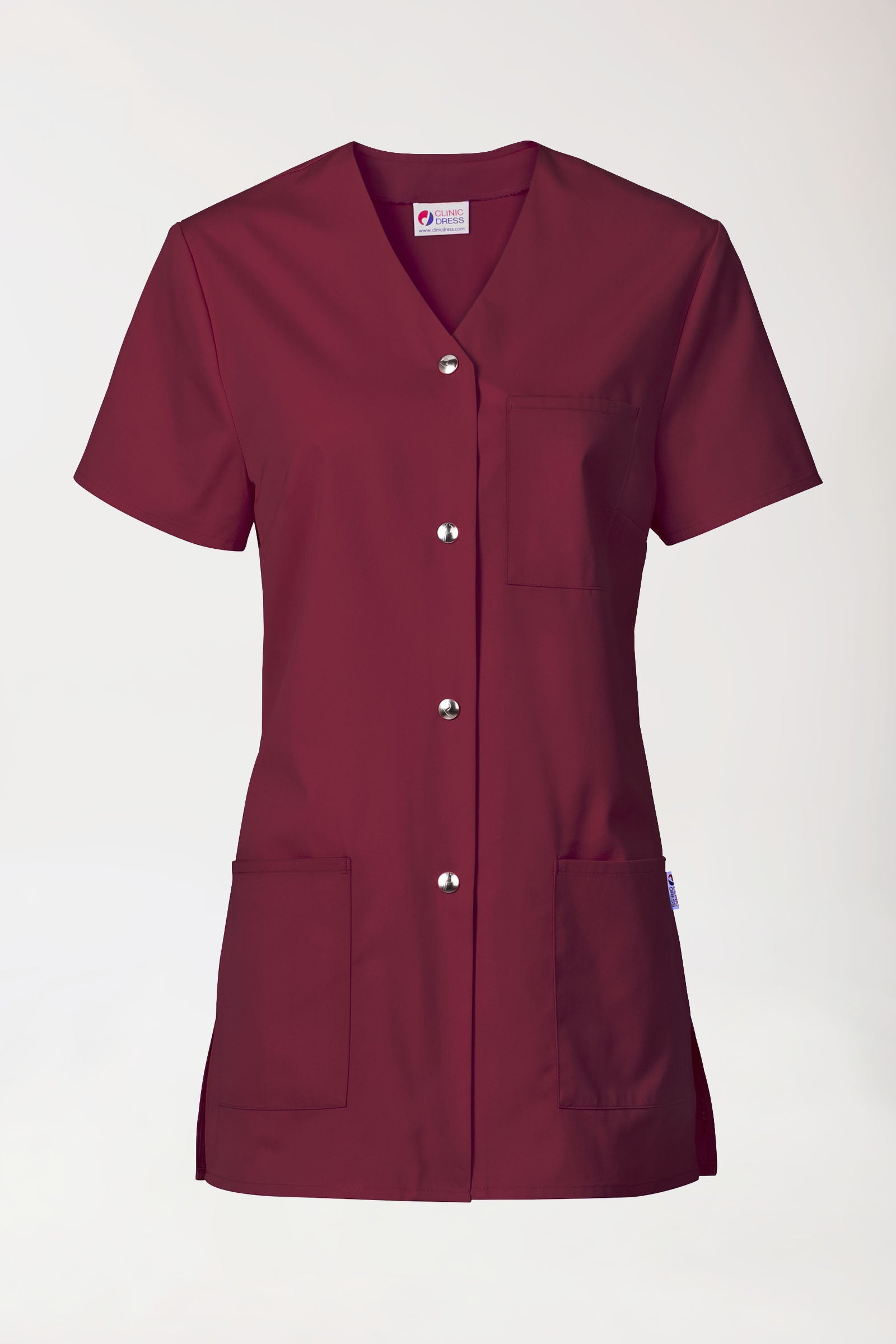 Blouse Beauté Femme - Boutonnée bordeaux, Vue de face 