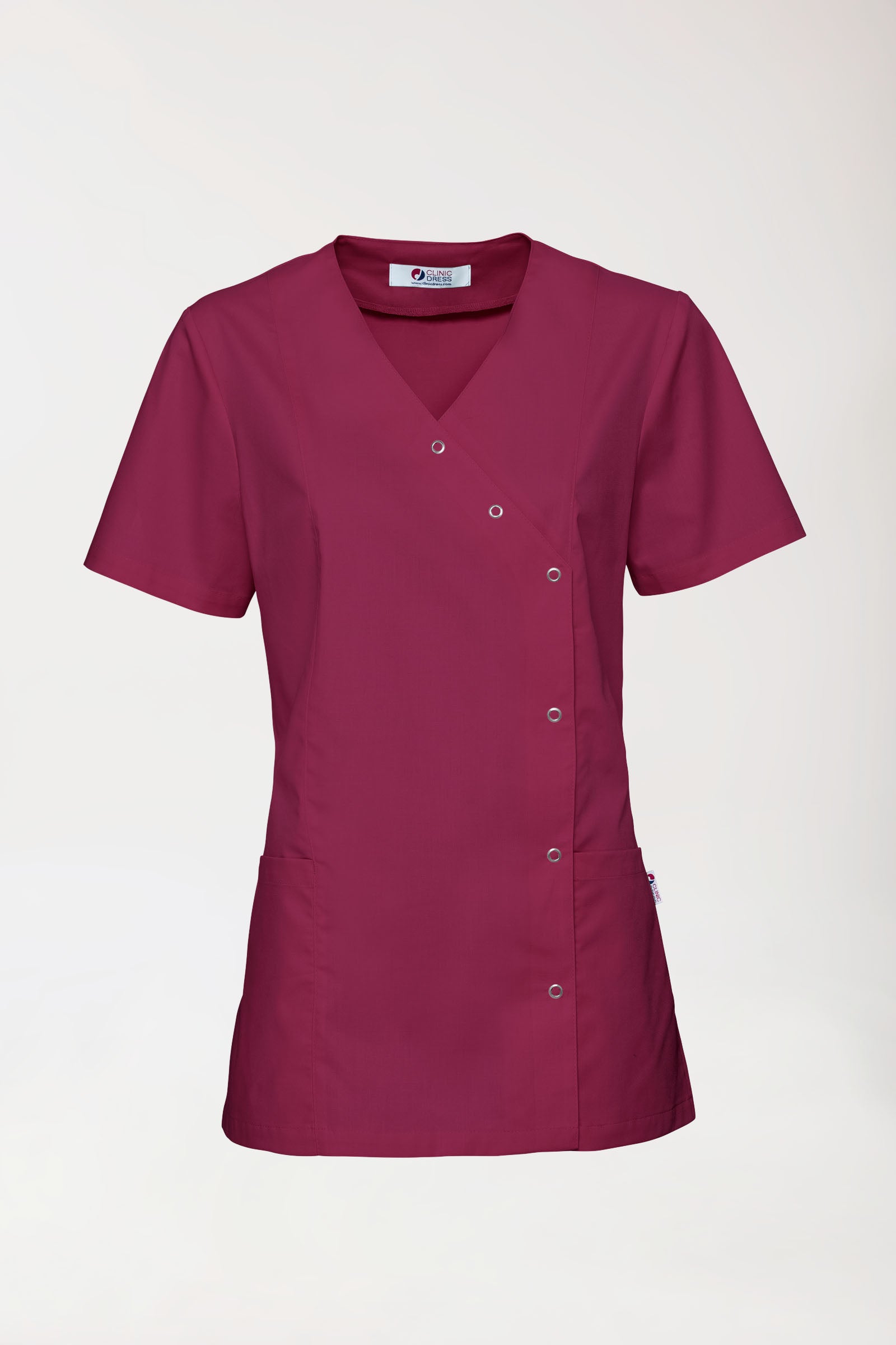 Blouse Stretch Femme - boutonnée bordeaux