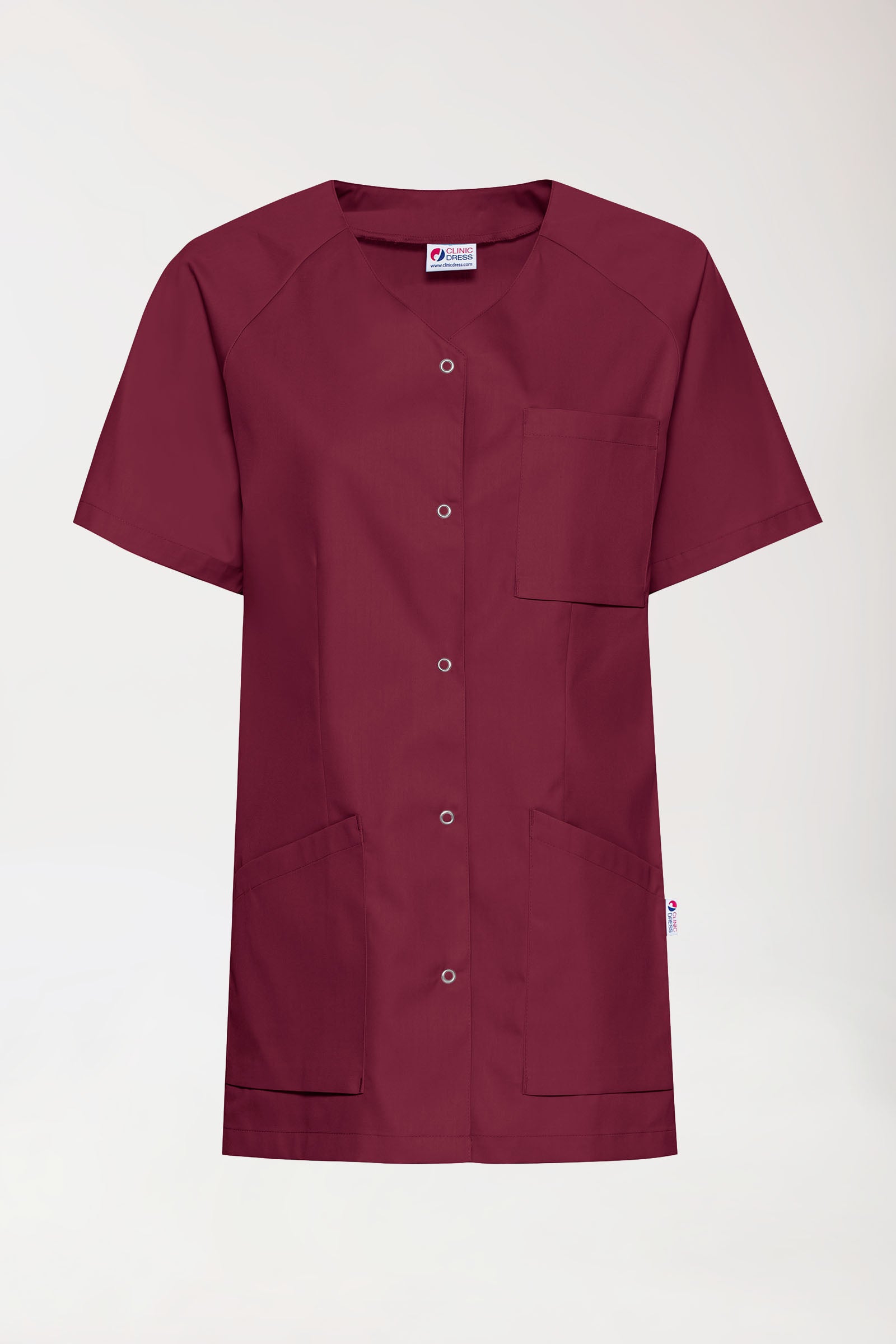 CORE Blouse Femme - Entièrement boutonnée bordeaux, Vue de face 