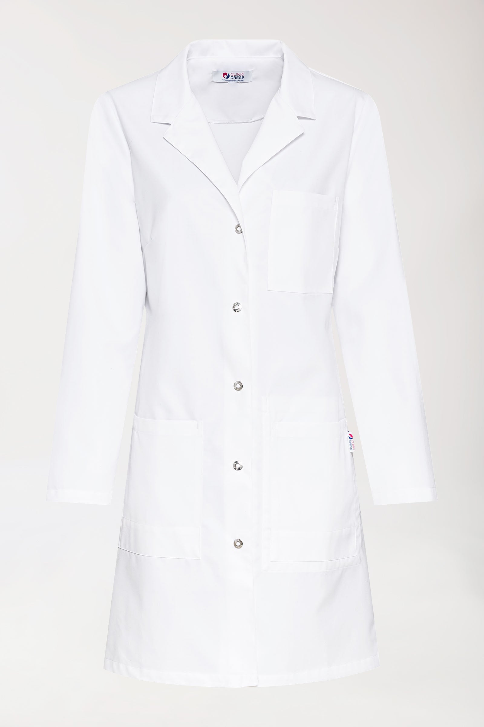 Blouse blanche Femme - Col à revers blanc, Vue de face 