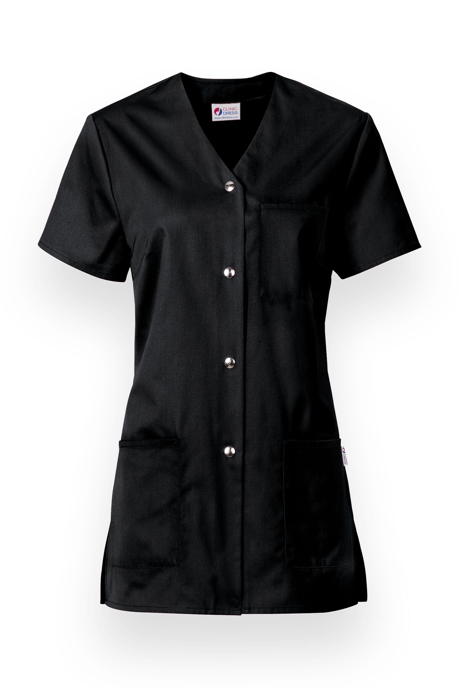 Blouse Beauté Femme - Boutonnée noir, Vue de face 