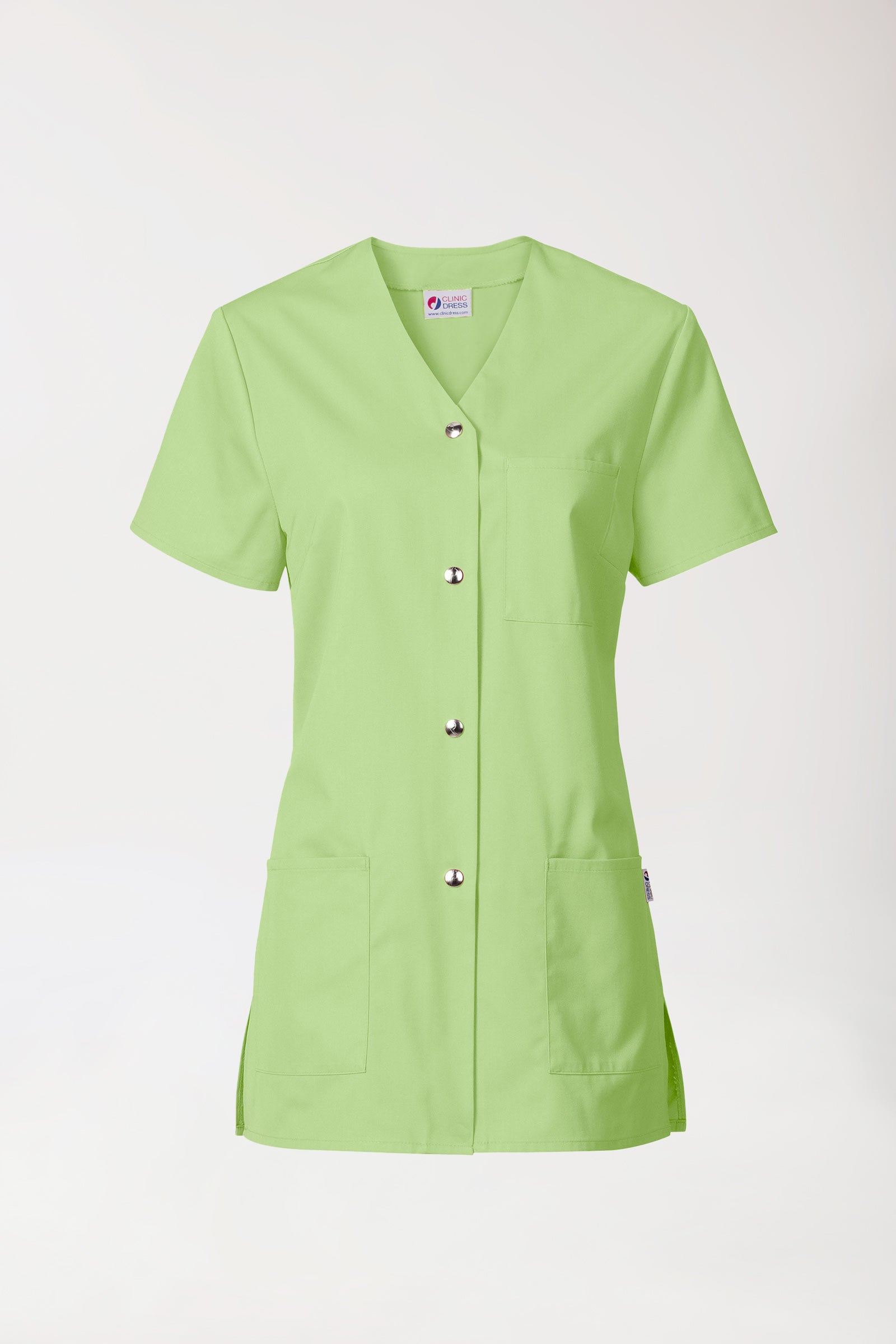 Blouse Beauté Femme - Boutonnée vert pomme, Vue de face 