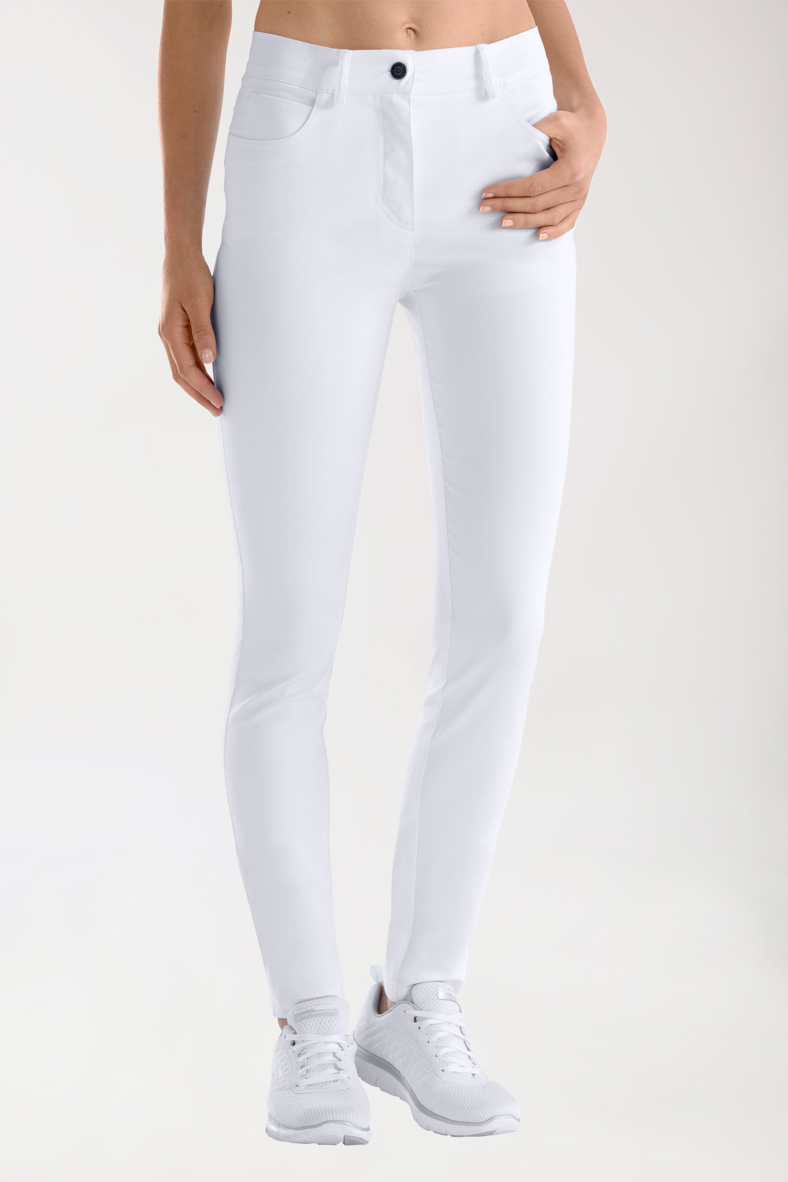 COMFY FLEX Pantalon 5 poches Femme - Jambe slim blanc