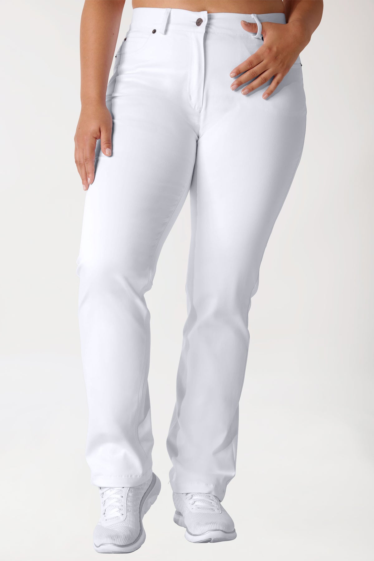 Curved Pantalon COMFY FLEX - 5 poches blanc