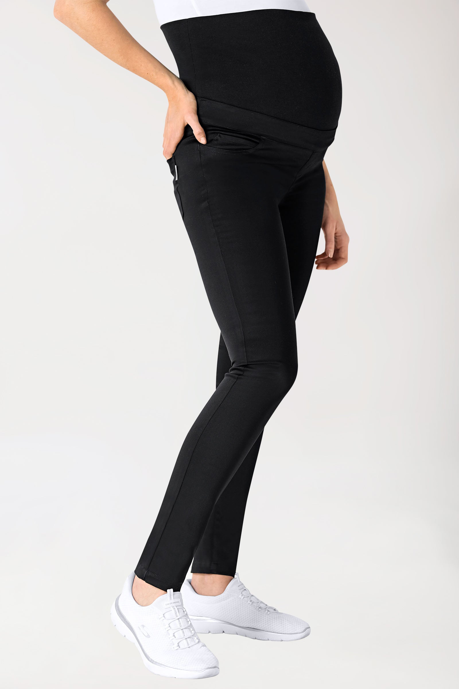 Comfort Stretch Pantalon de grossesse - Ceinture élastique en maille noir