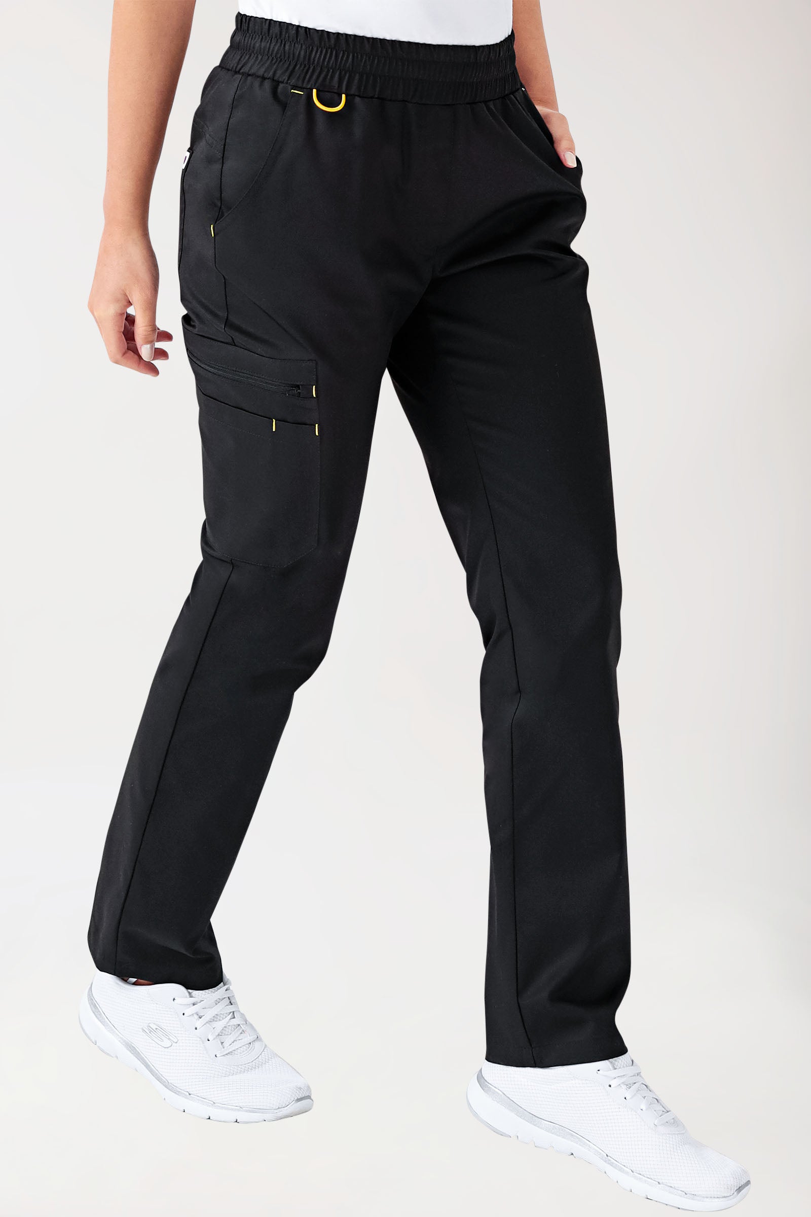 CLINIC STRETCH Pantalon Femme - noir/jaune