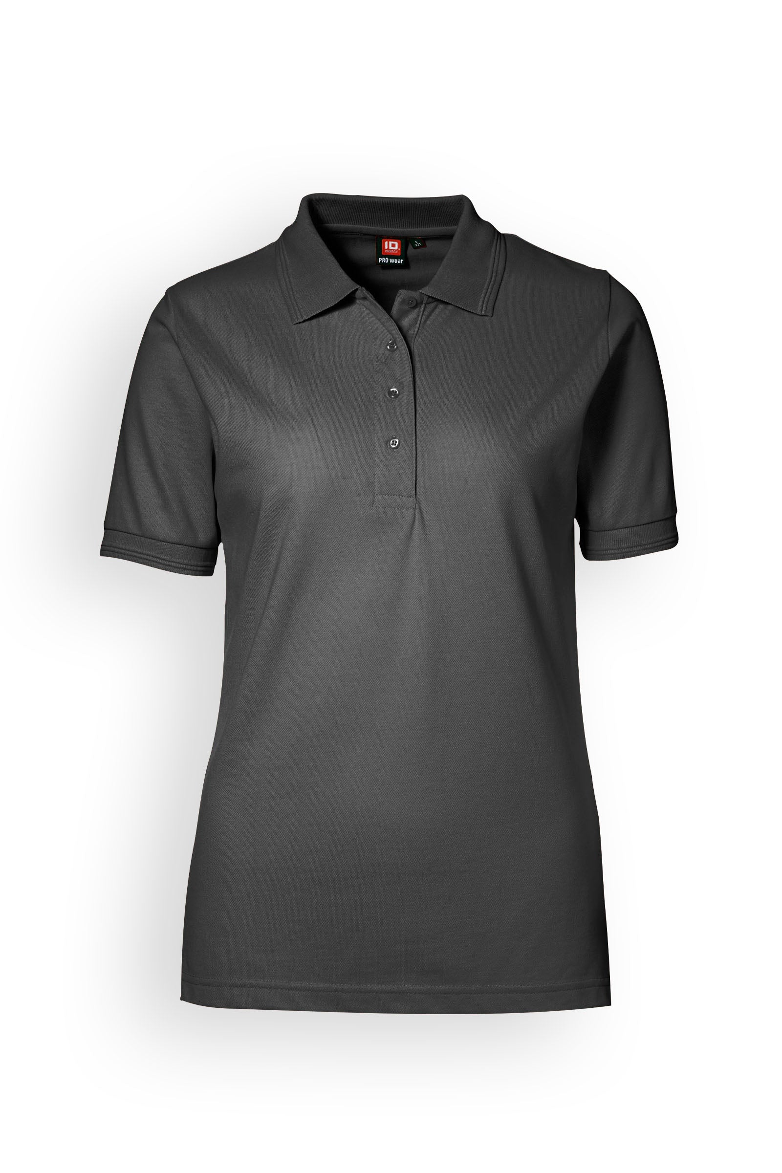 T-shirt Femme en Piqué adapté au lavage industriel selon EN ISO 15797 - Col polo gris foncé