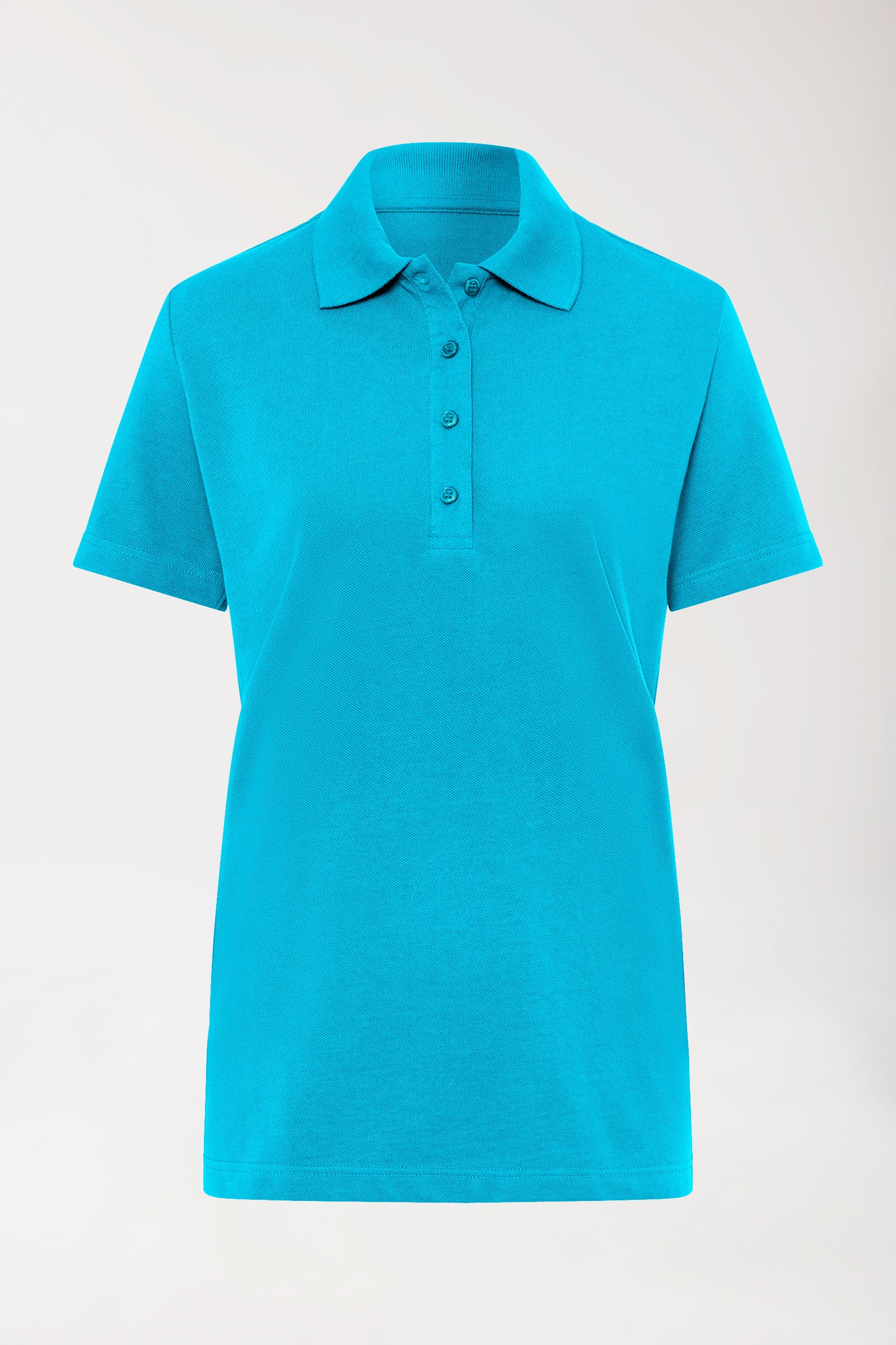 CORE T-shirt Femme – Col polo turquoise