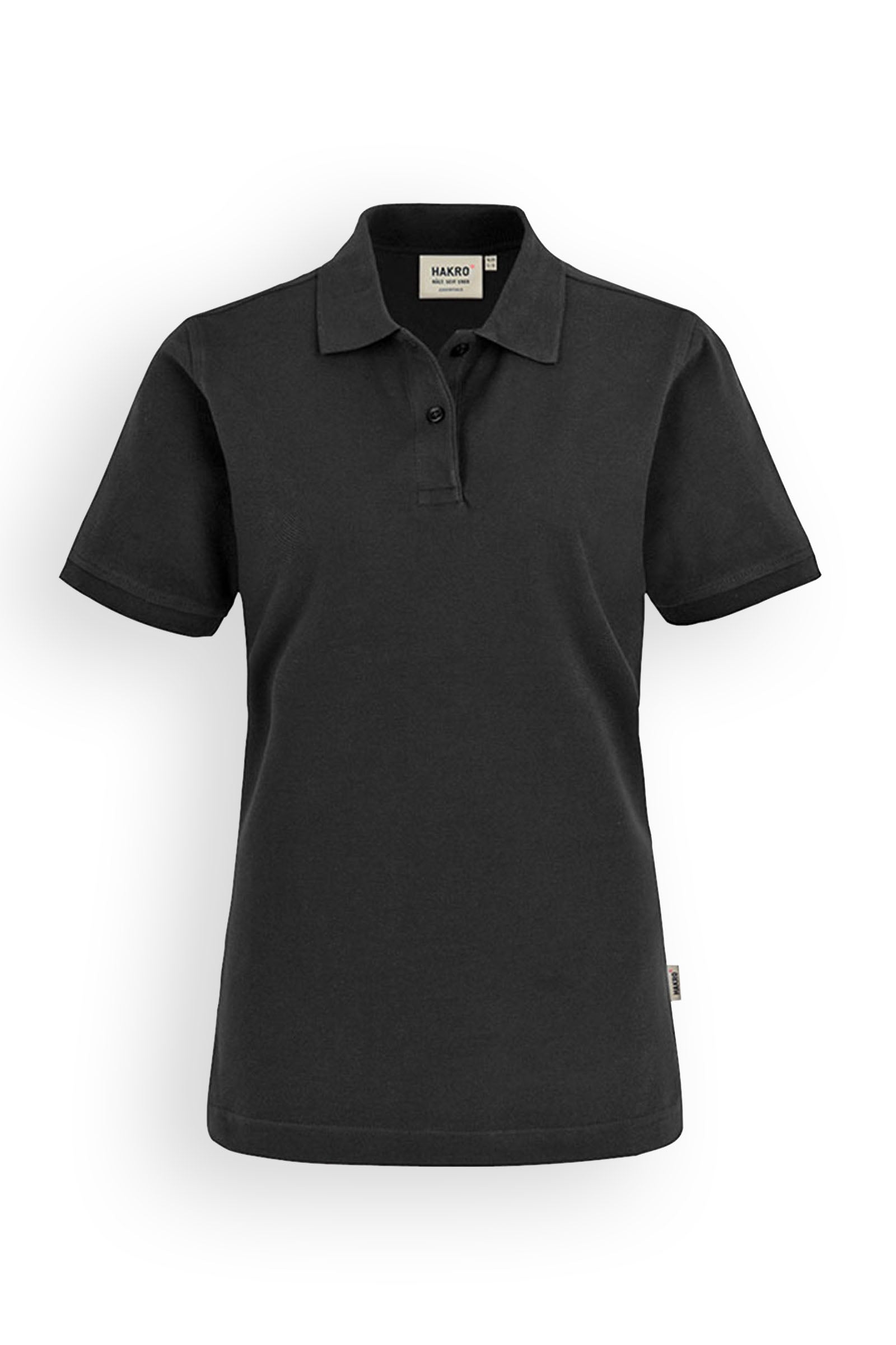 Polo femme noir patte de boutonnage