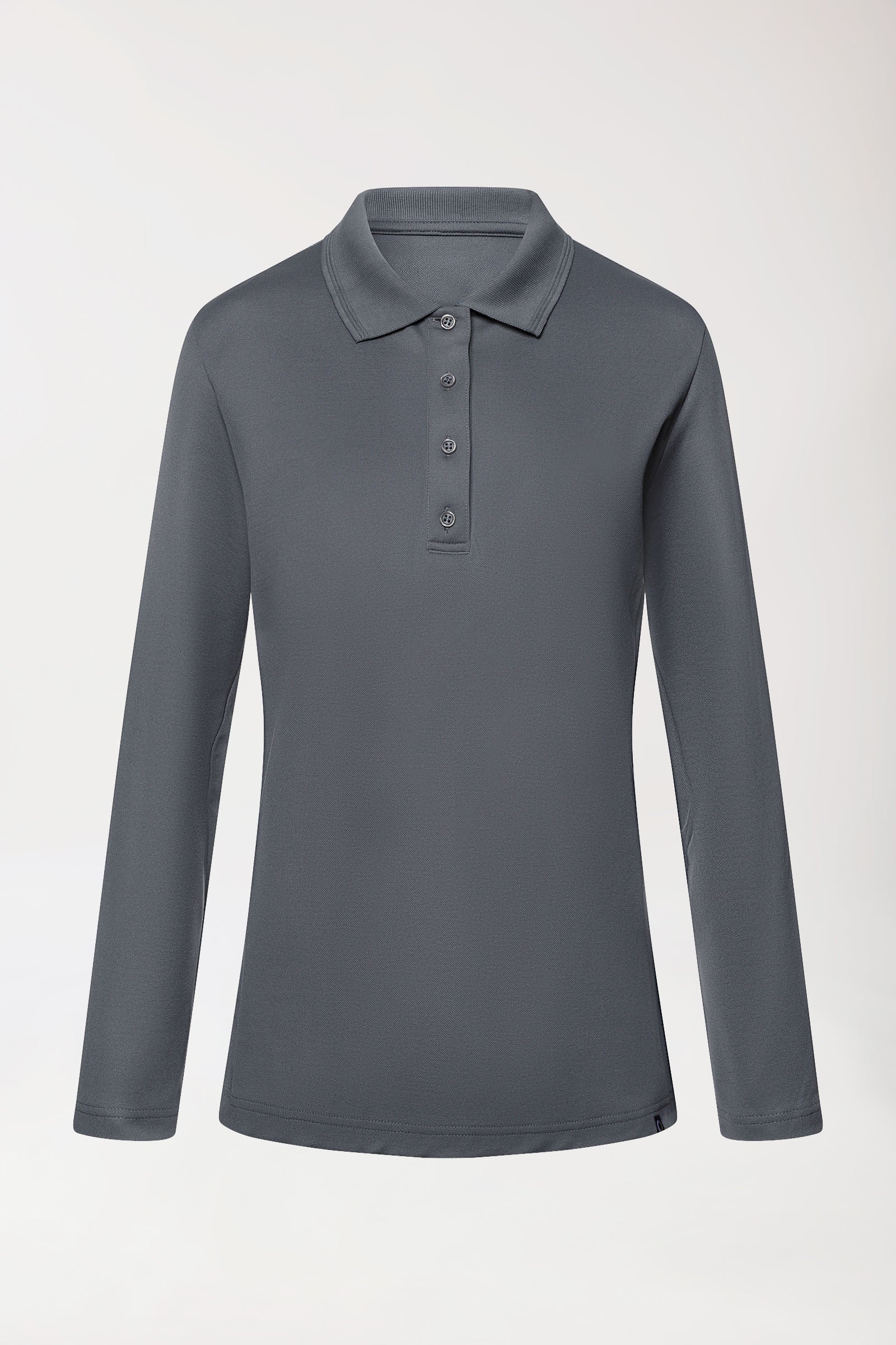 COMFY FLEX Femme, manche longue, maille piquée stretch – Col polo galet