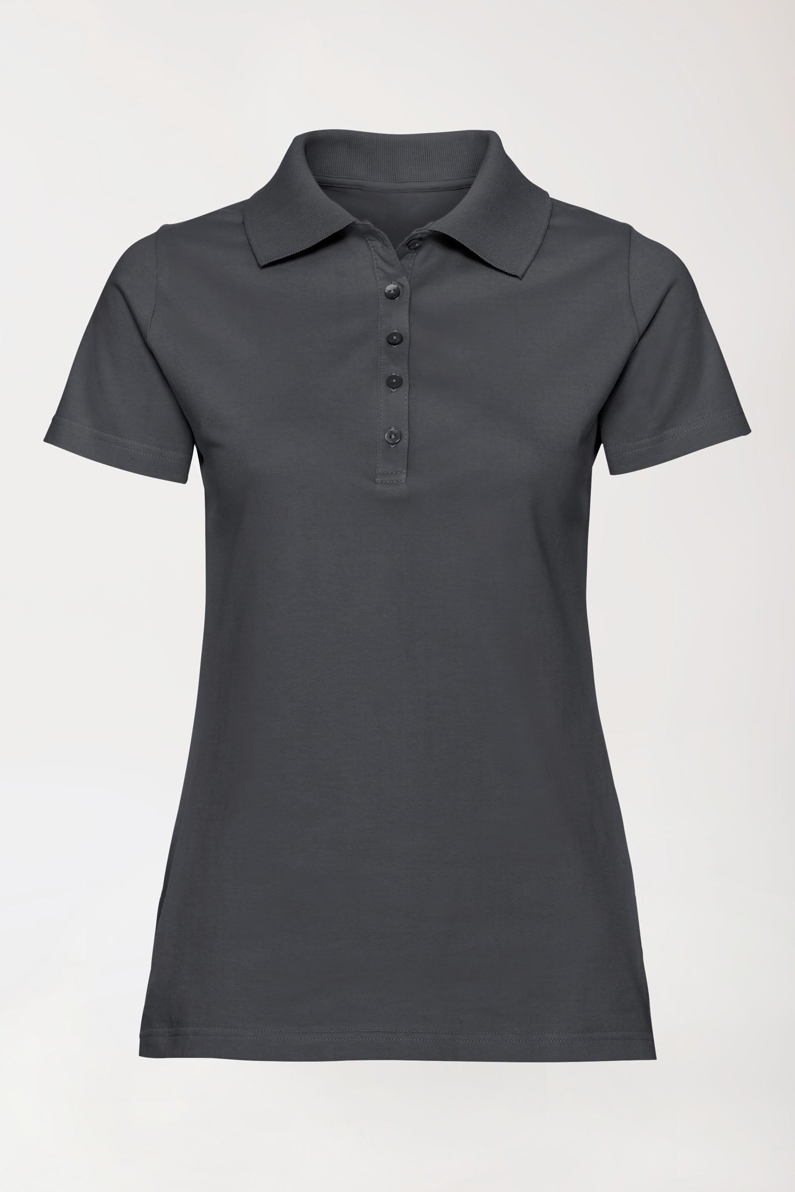 T-shirt Stretch Femme - Col polo gris minerai