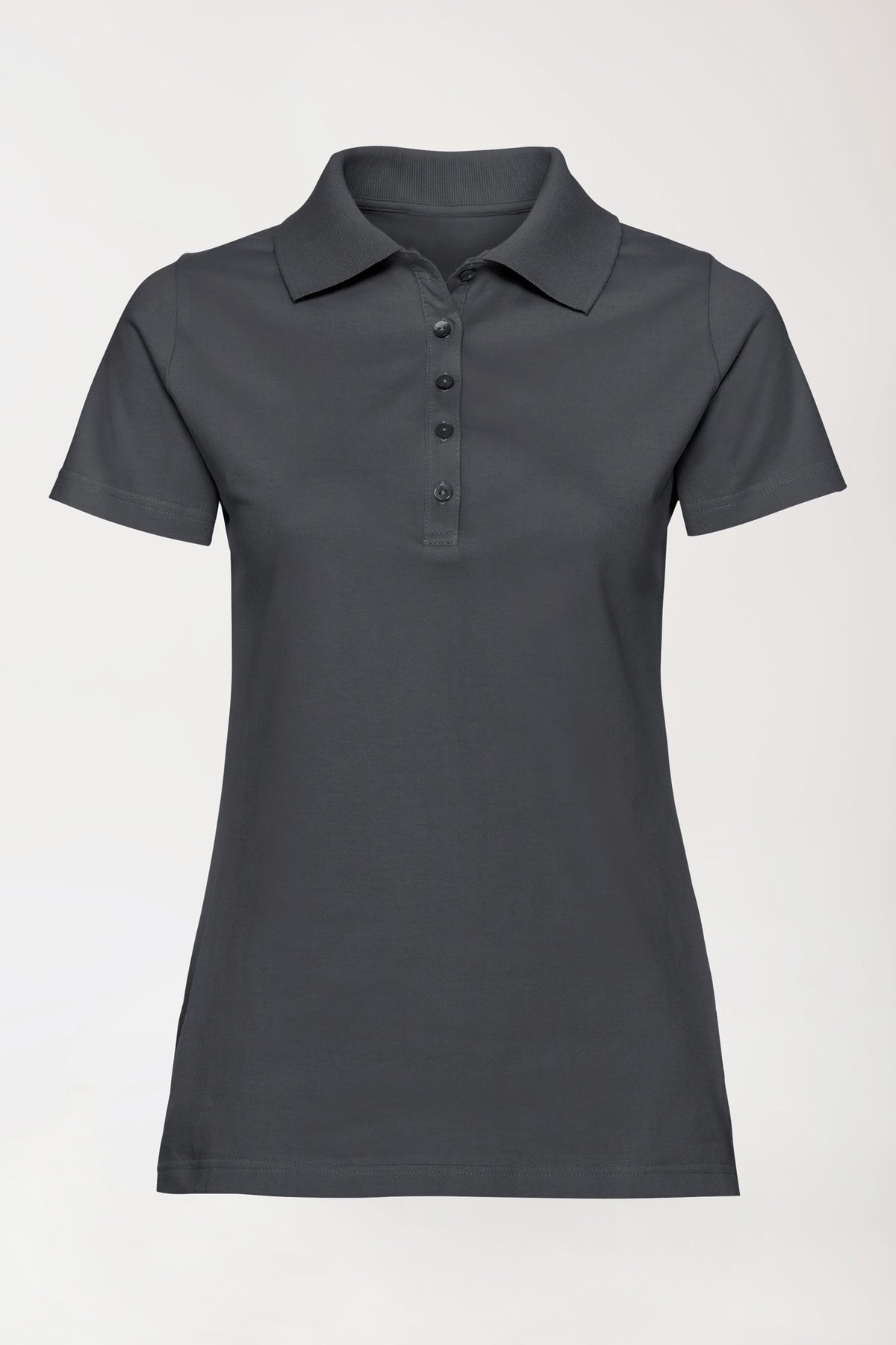 T-shirt Stretch Femme - Col polo gris minerai