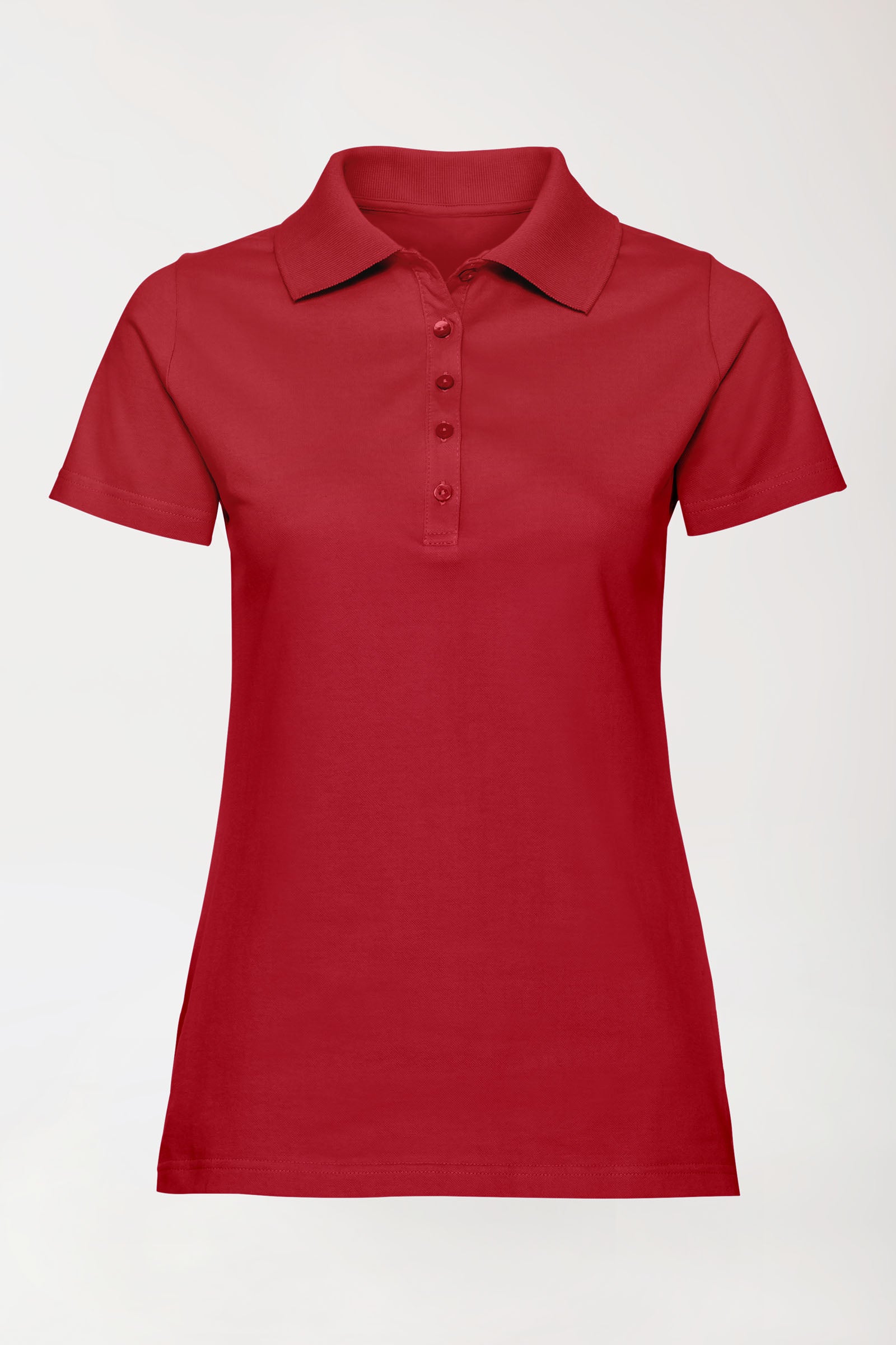 T-shirt Stretch Femme - Col polo rouge