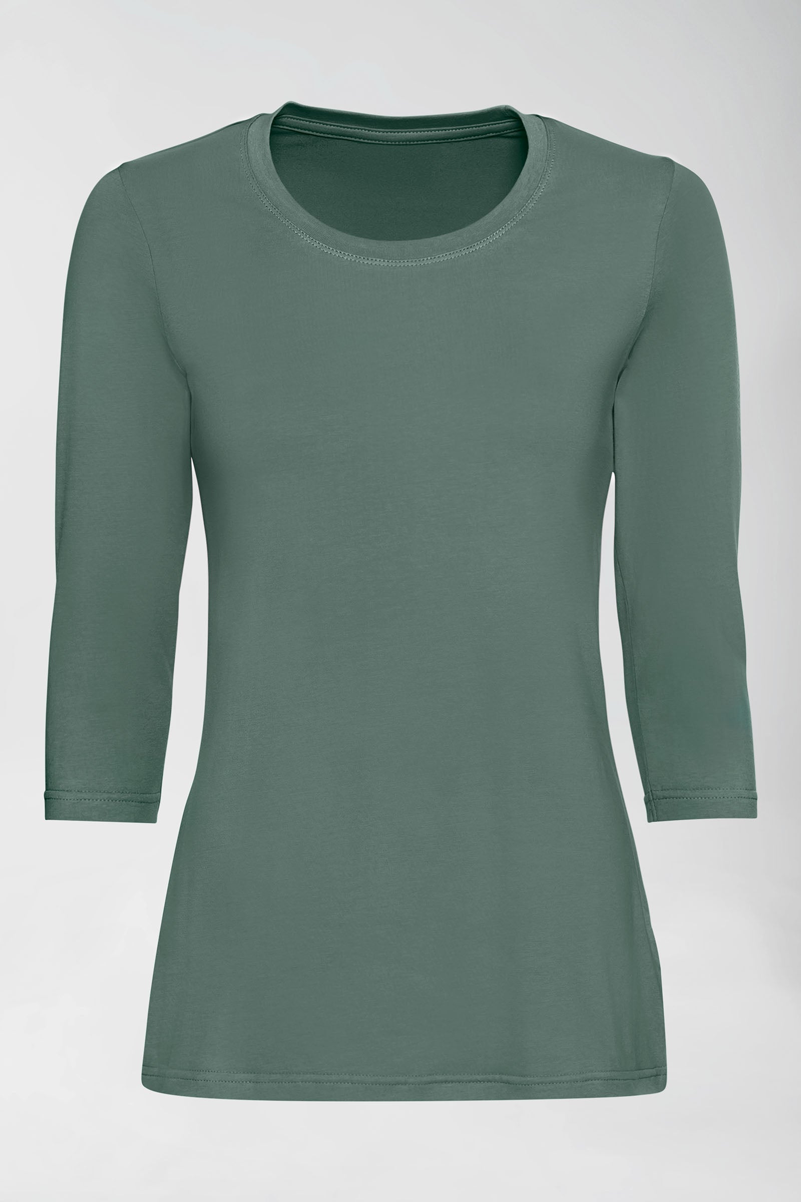 CORE T-shirt Femme - manche 3/4 vert foncé, Vue de face 