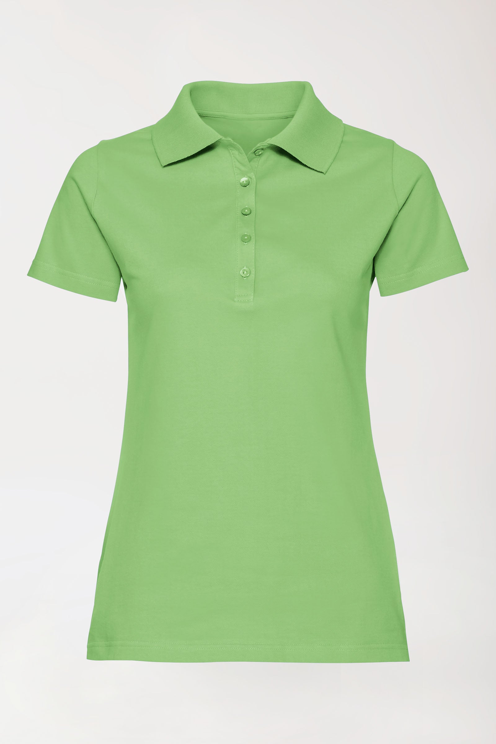 T-shirt Stretch Femme - Col polo vert pomme