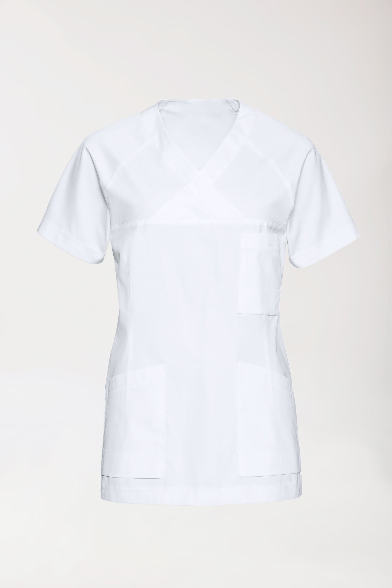LA tunique médicale femme - Décolleté V blanc