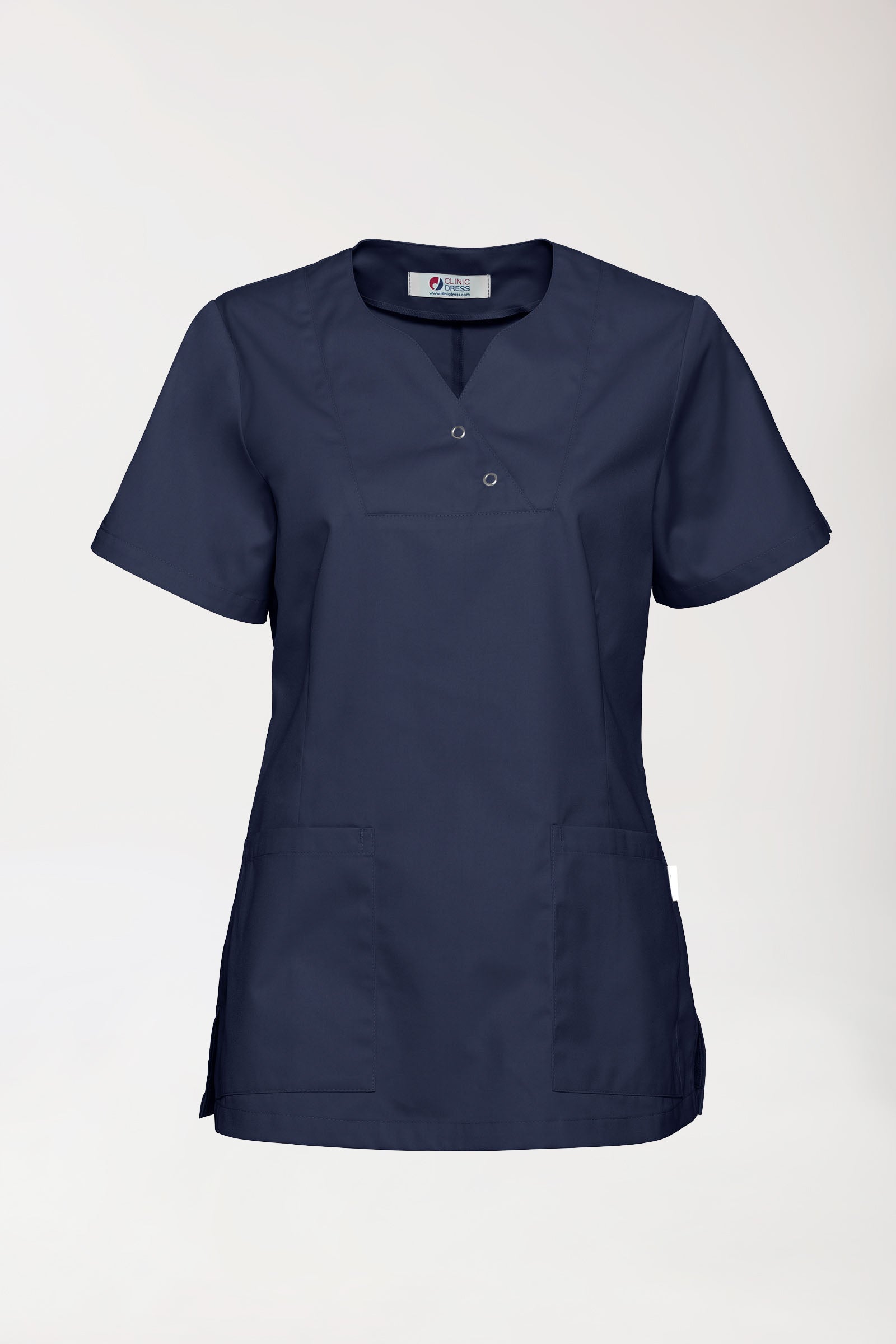 CORE Tunique Femme curved fit - Boutons-pression bleu navy, Vue de face 