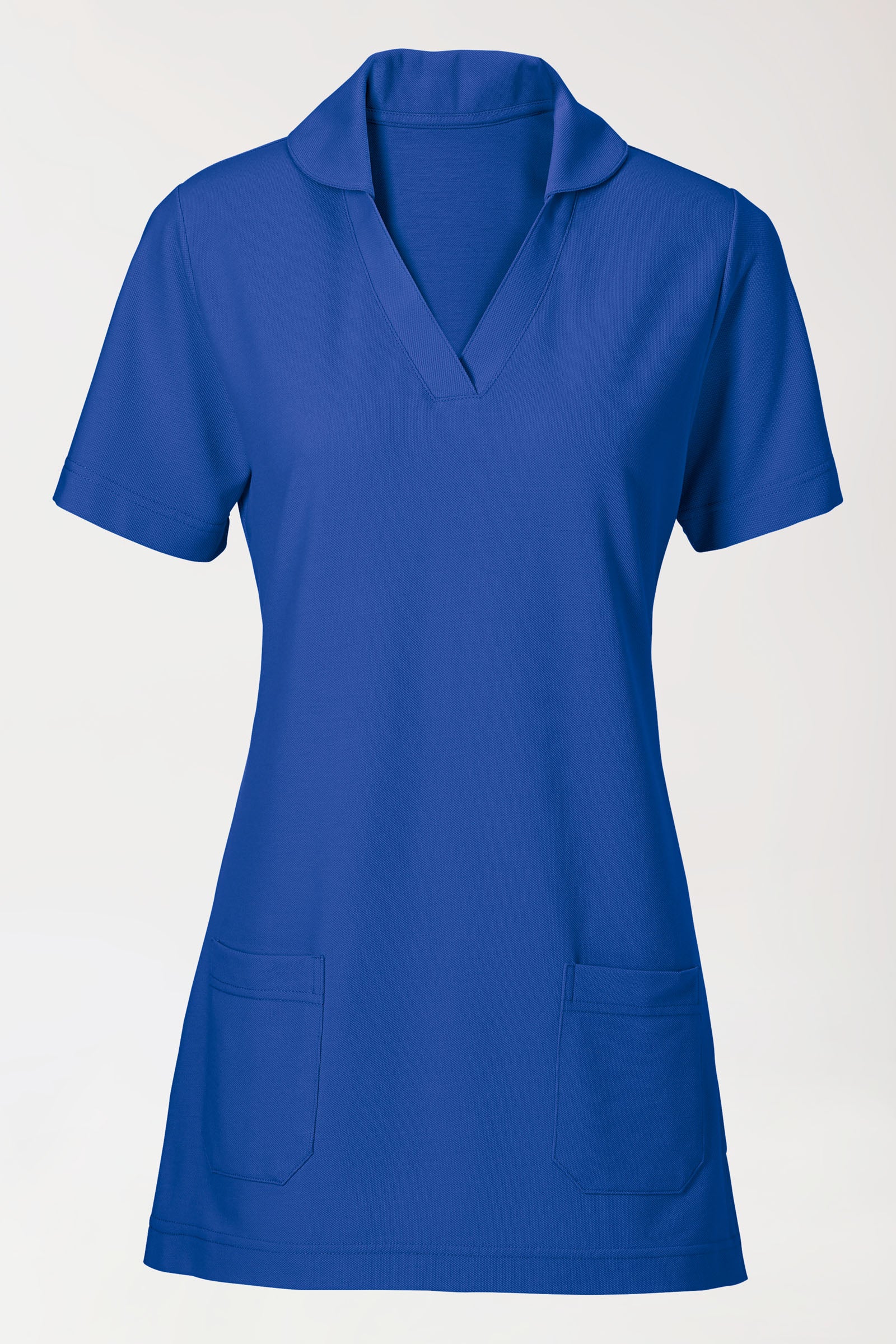COMFY FLEX Tunique Stretch Femme - col châle bleu roi, Vue de face 