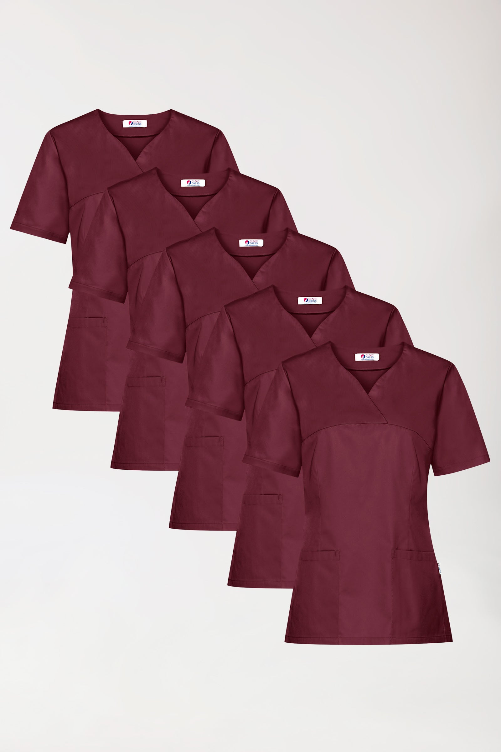 CORE Tunique Femme - Lot de 5 - Décolleté Cœur bordeaux, Vue de face 