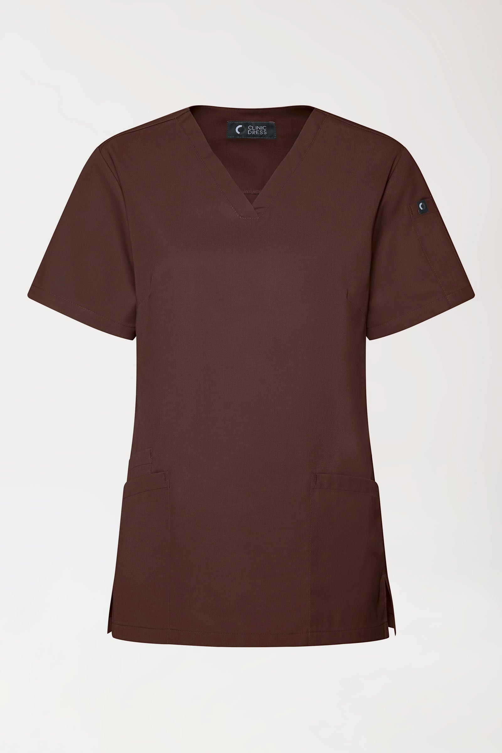 GREEN Tunique Stretch Femme - Décolleté V coffee, Vue de face 