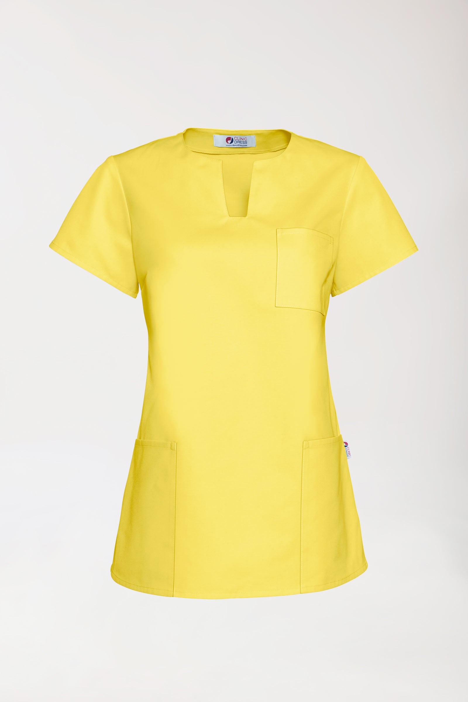 JUST STRONG Tunique Femme - Décolleté carré jaune, Vue de face 