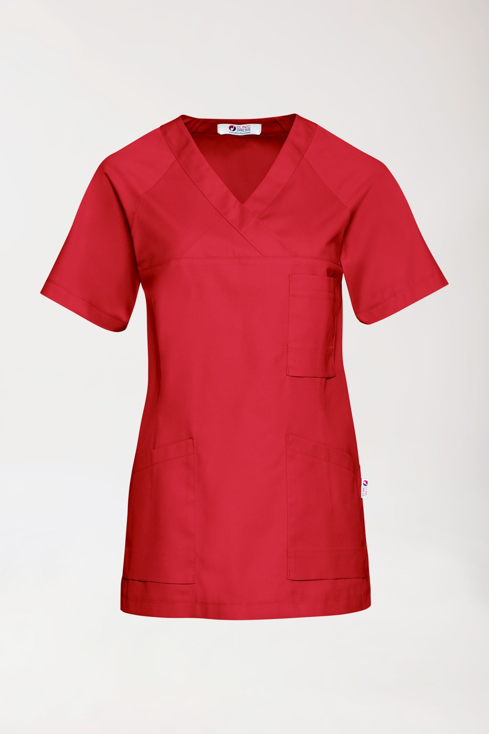 CORE Tunique Femme - Décolleté V rouge