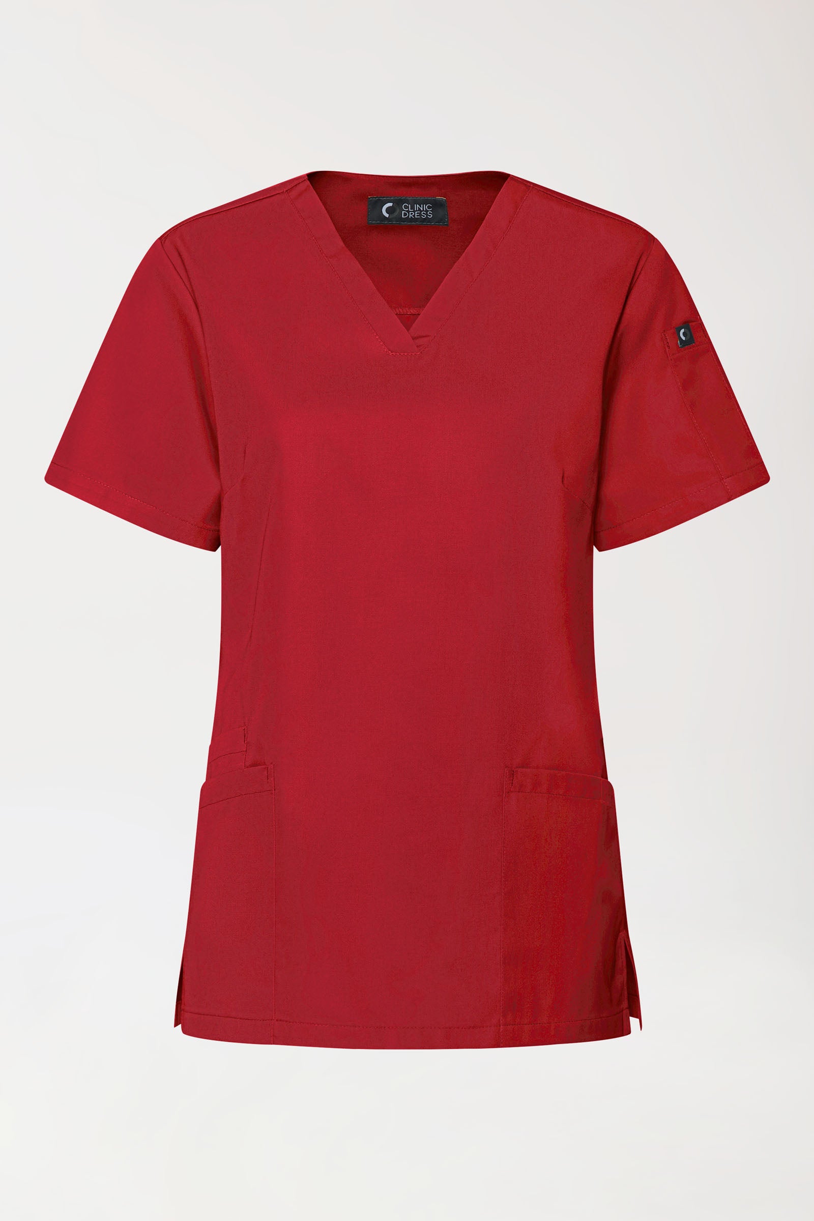GREEN Tunique Stretch Femme - Décolleté V rouge, Vue de face 