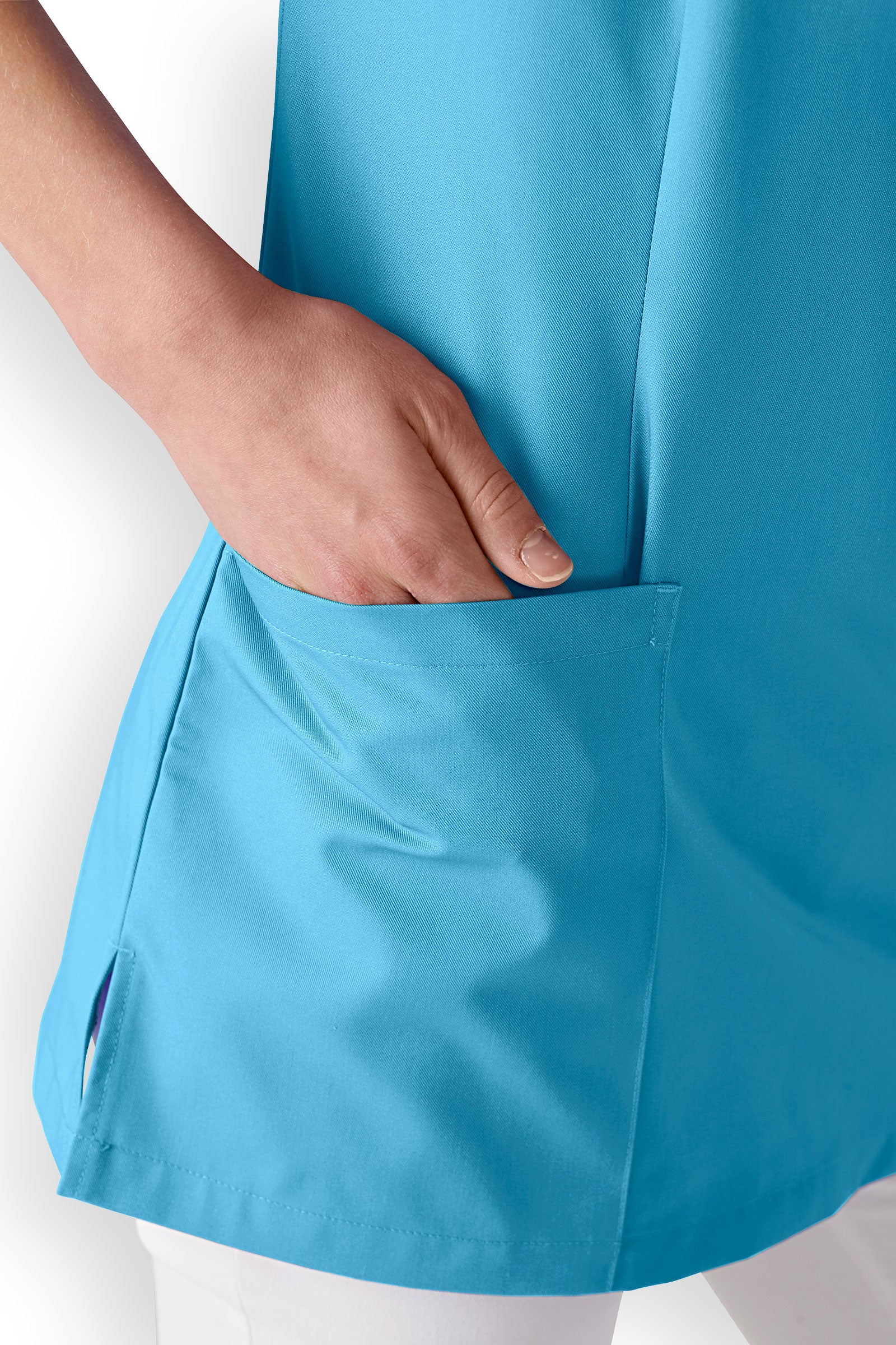 Tunique femme turquoise col en V