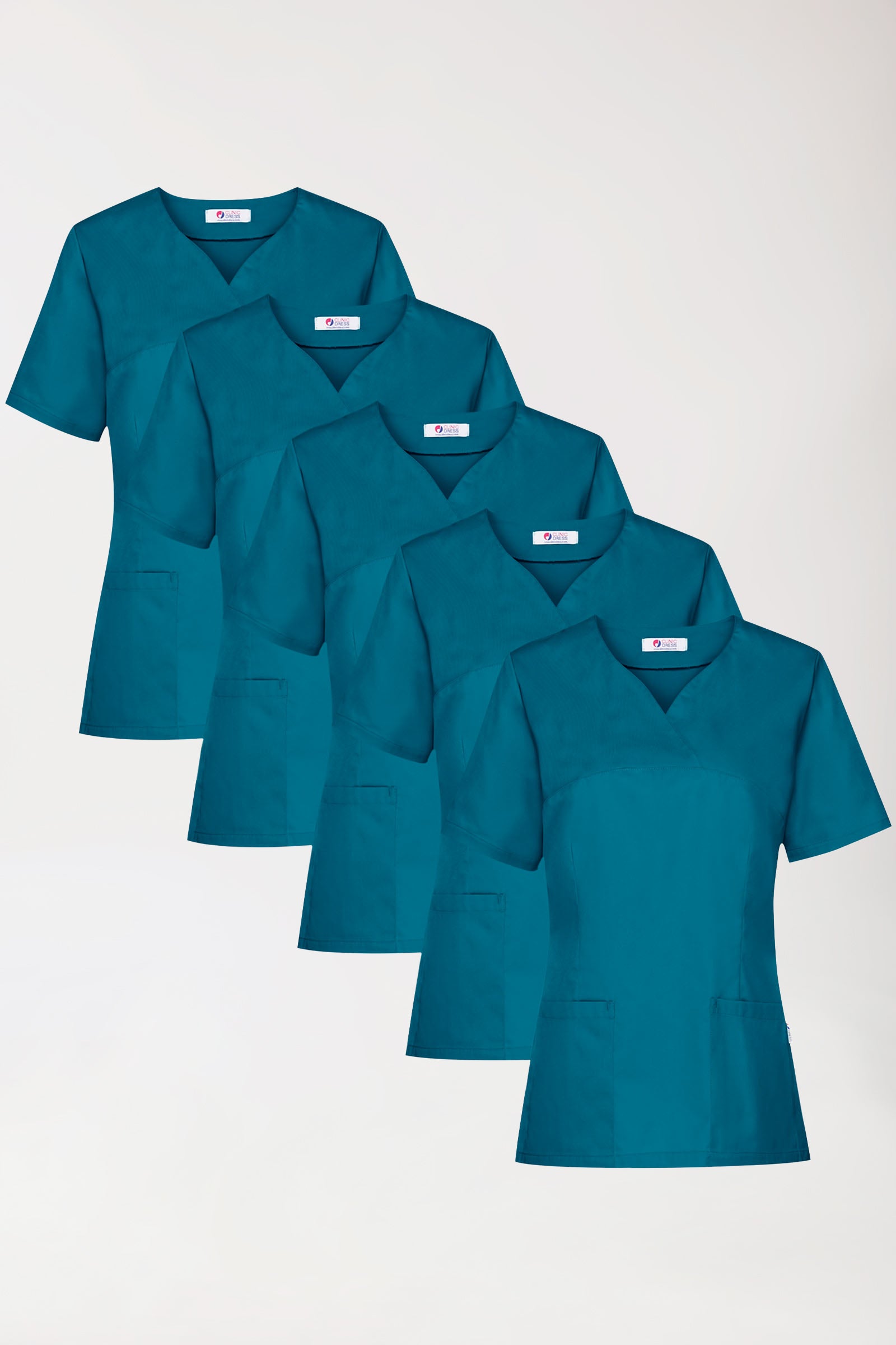 CORE Tunique Femme - Lot de 5 - Décolleté Cœur vert pétrole