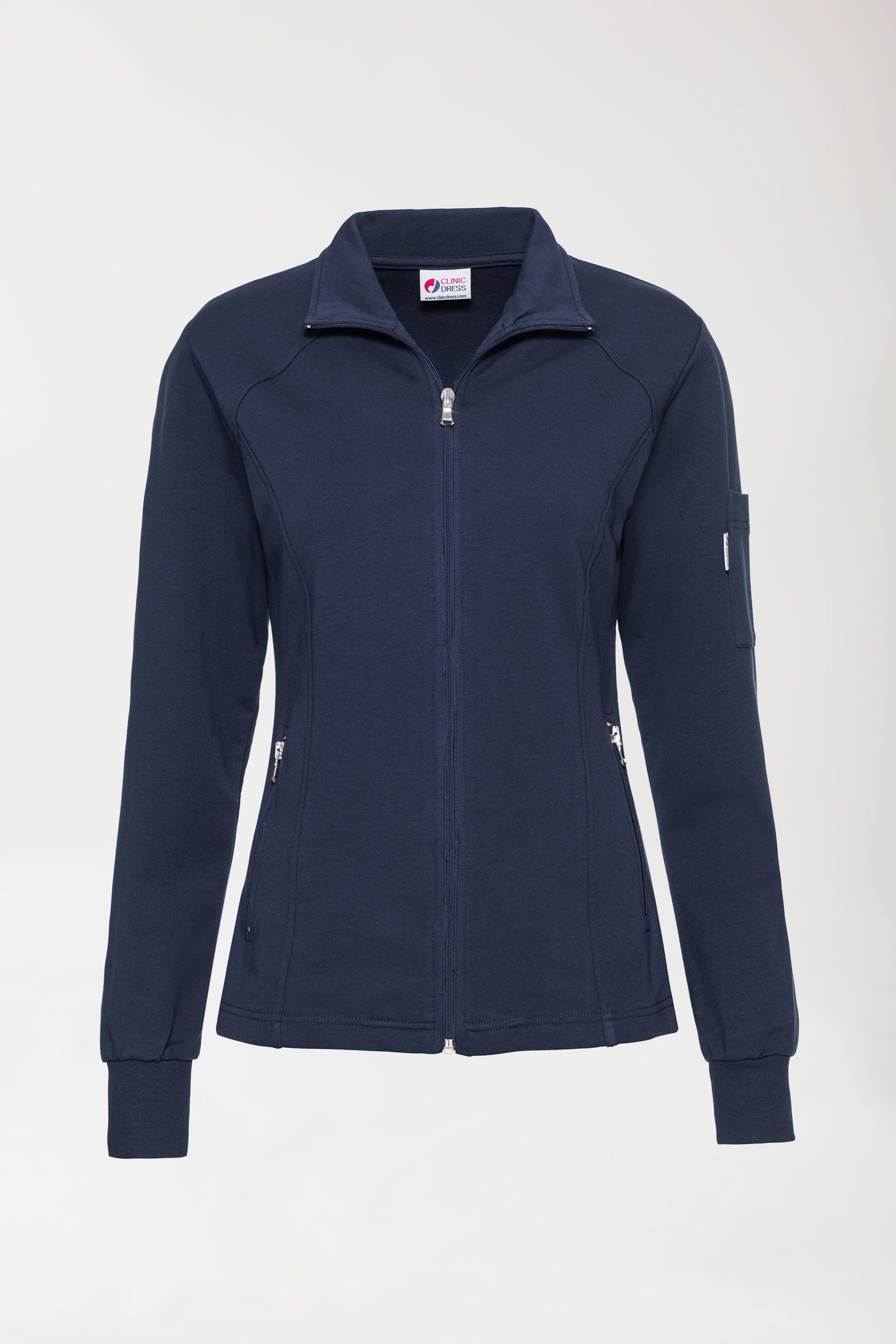 Veste en Sweat Femme - Col officier bleu navy