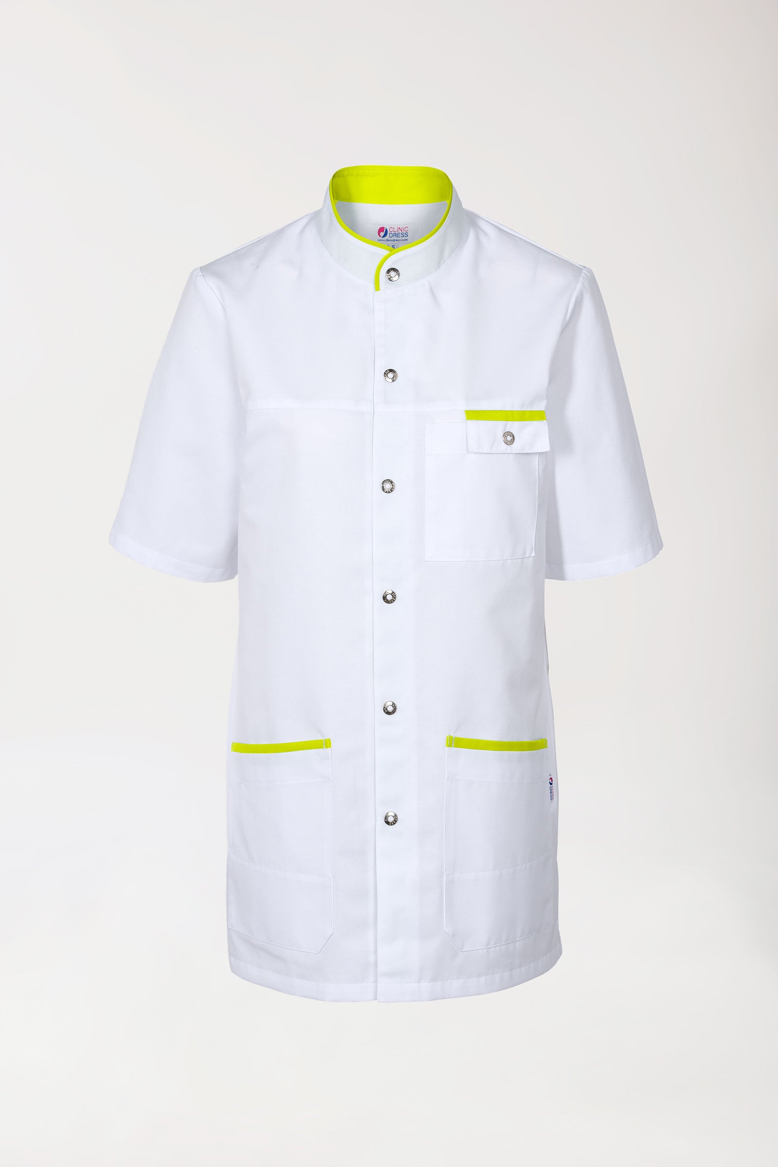 Tunique longue blanc/vert citron homme