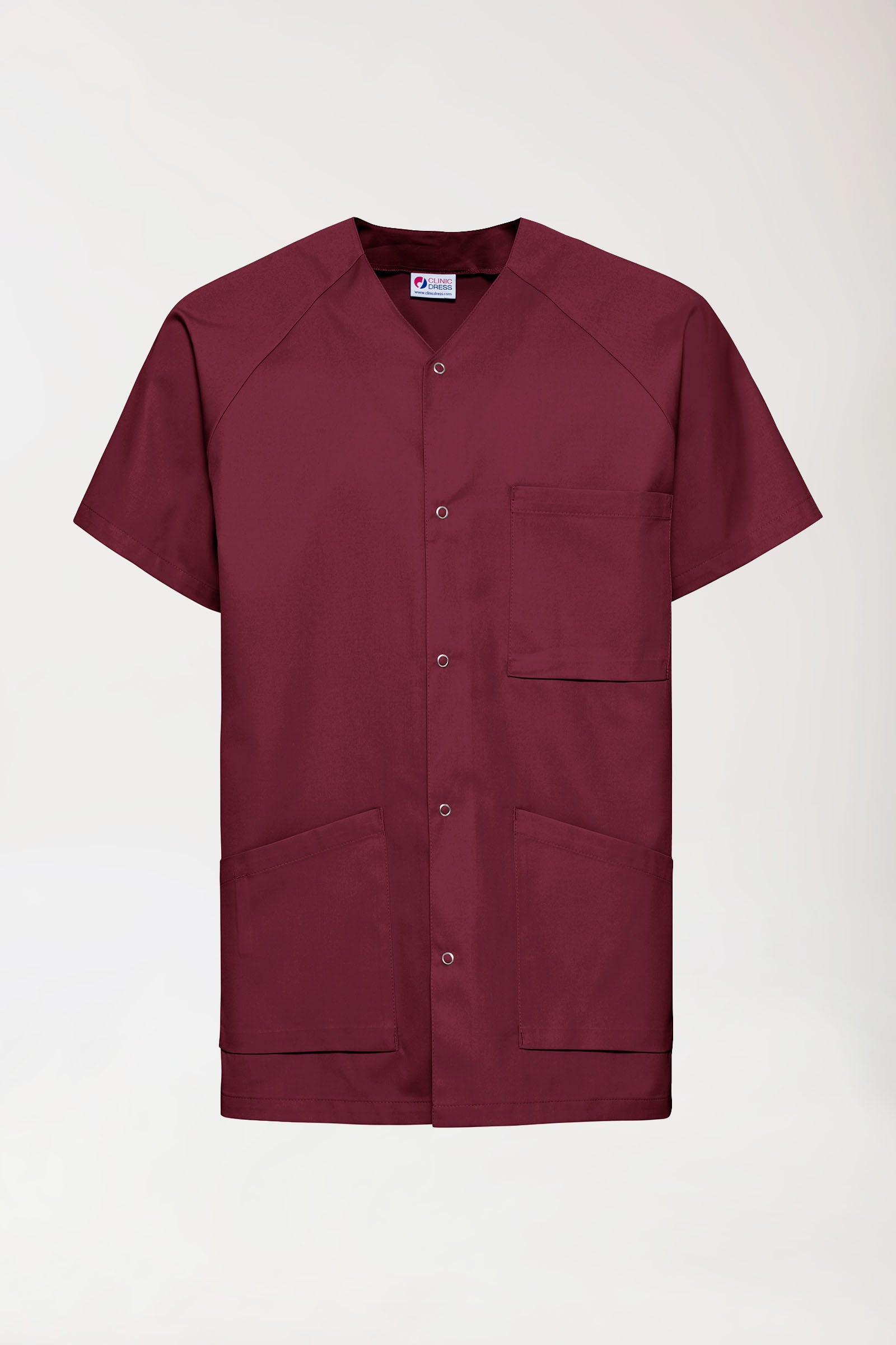 CORE Blouse Homme - Entièrement boutonnée bordeaux, Vue de face 