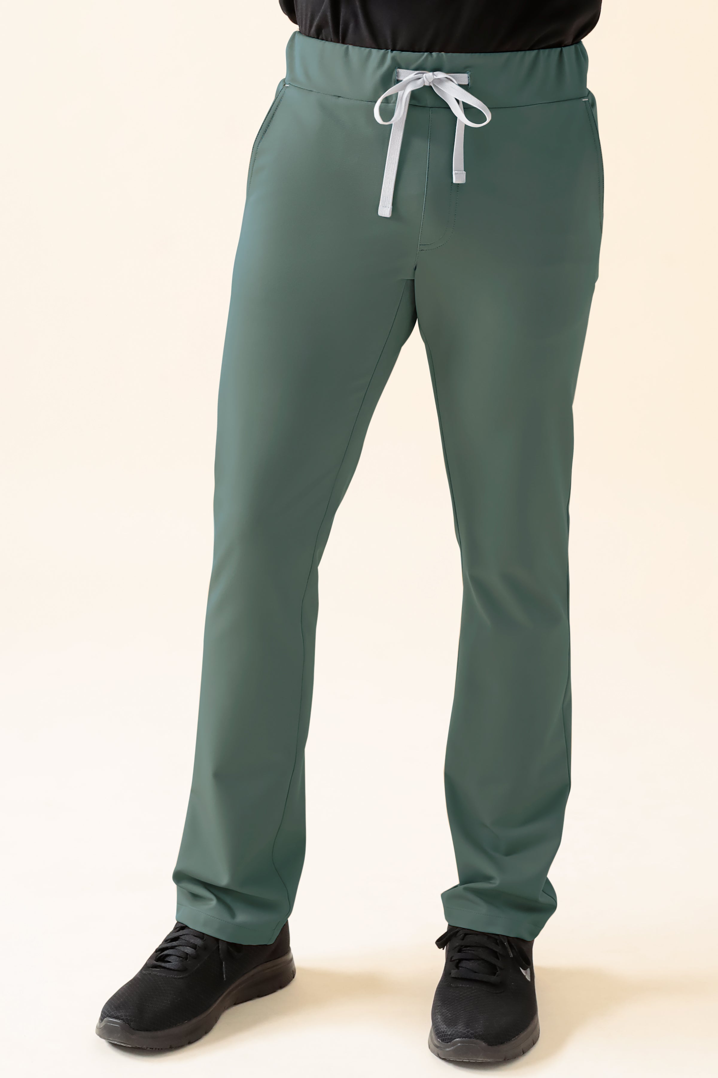 KAERE Pantalon Homme - sans poche cargo vert foncé, Vue de face 