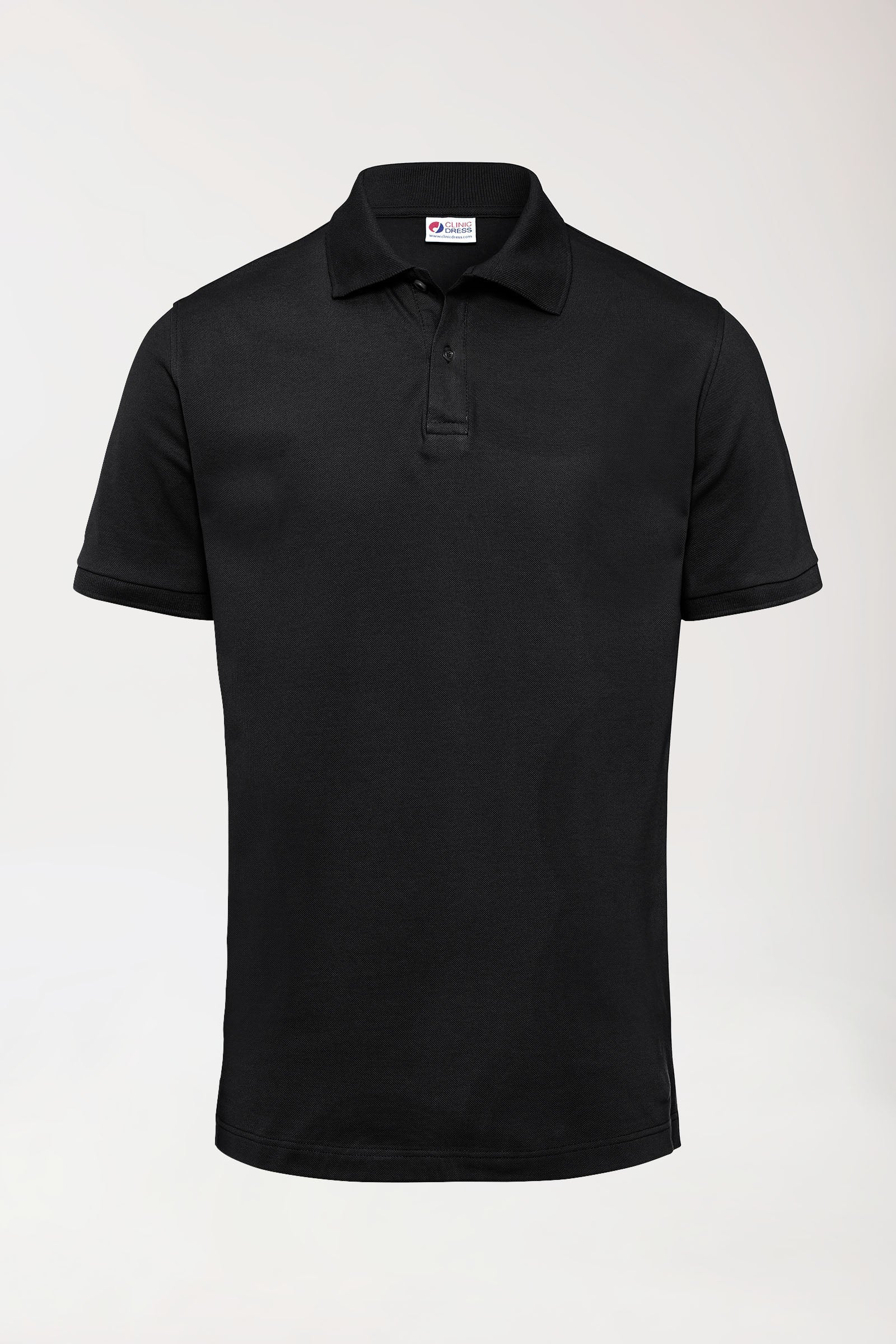 T-shirt Stretch Homme - Col polo noir