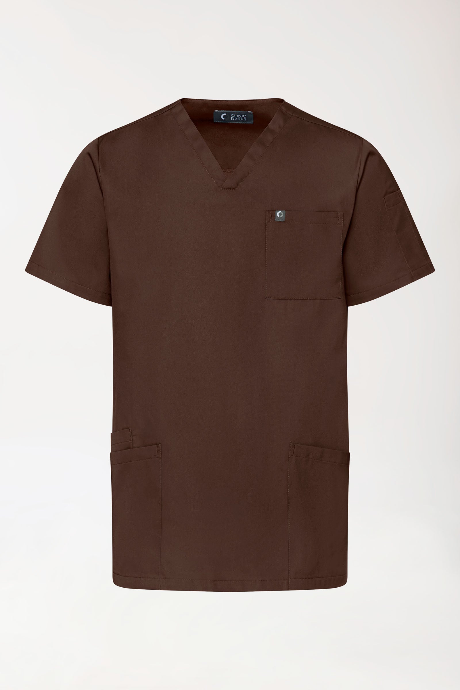 GREEN Tunique Stretch Homme - Décolleté V coffee, Vue de face 