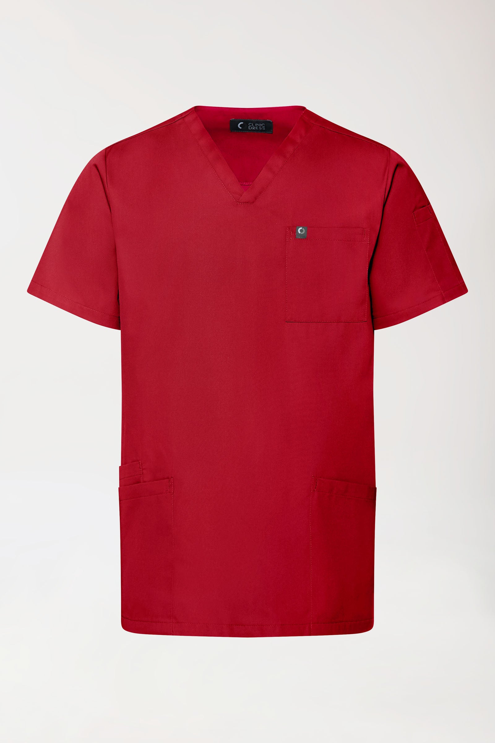 GREEN Tunique Stretch Homme - Décolleté V rouge, Vue de face 