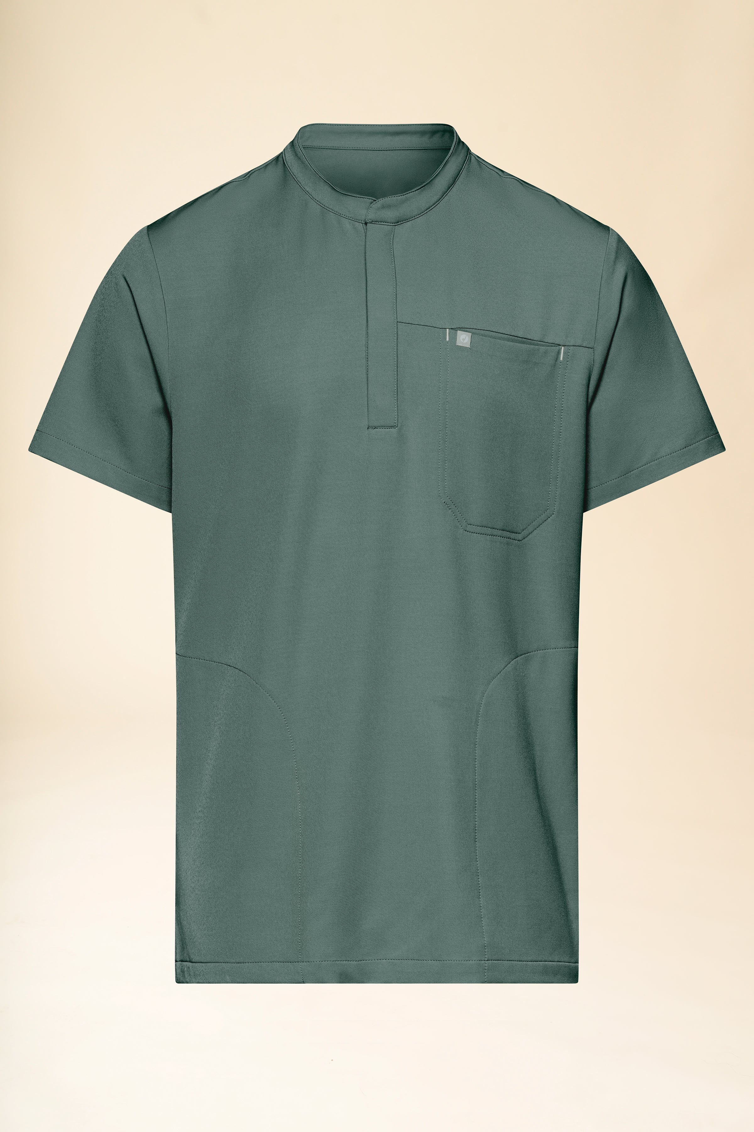 KAERE Tunique Homme - Col officier vert foncé