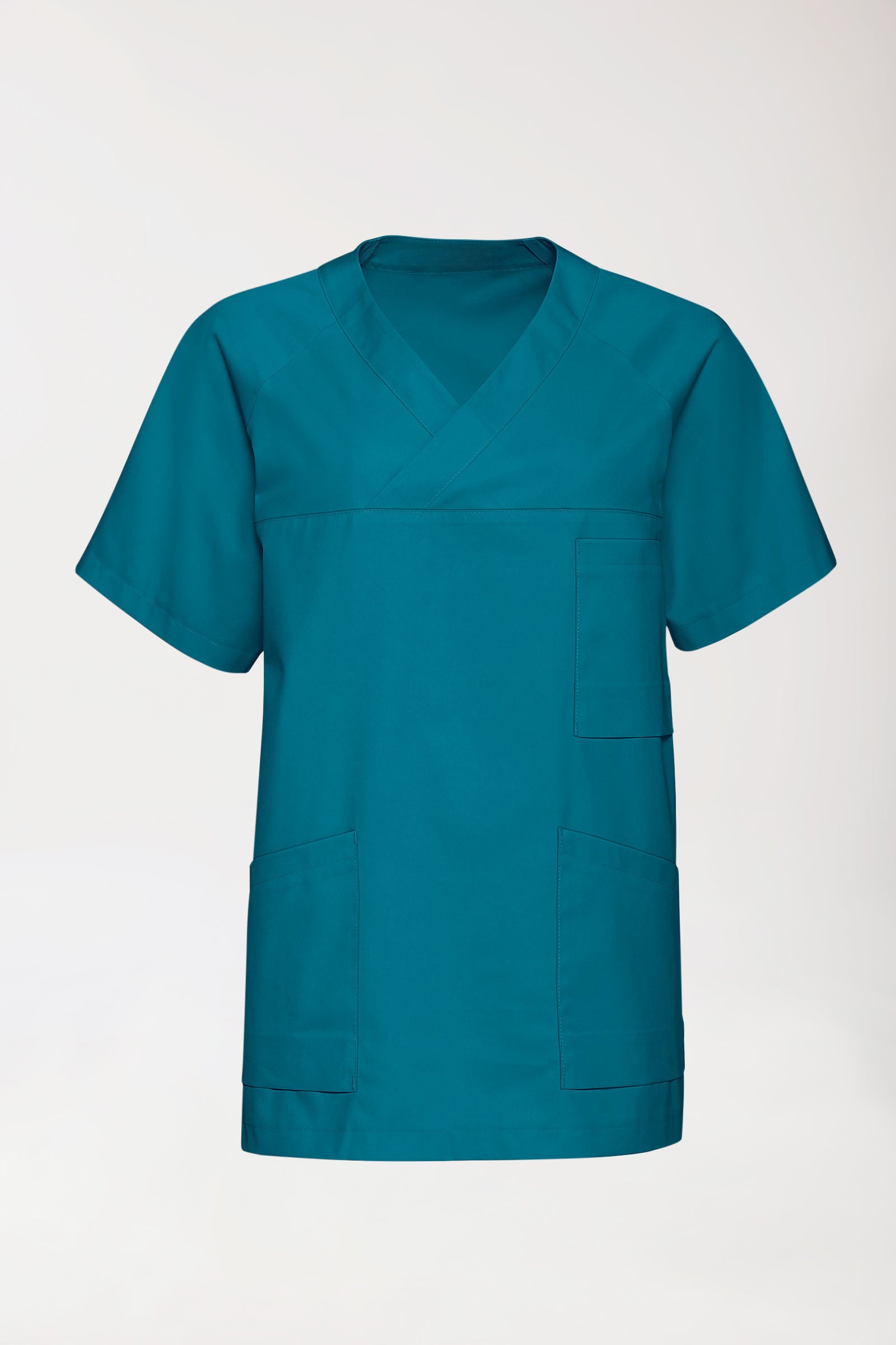 LA tunique médicale homme - Décolleté V pétrole, Vue de face 
