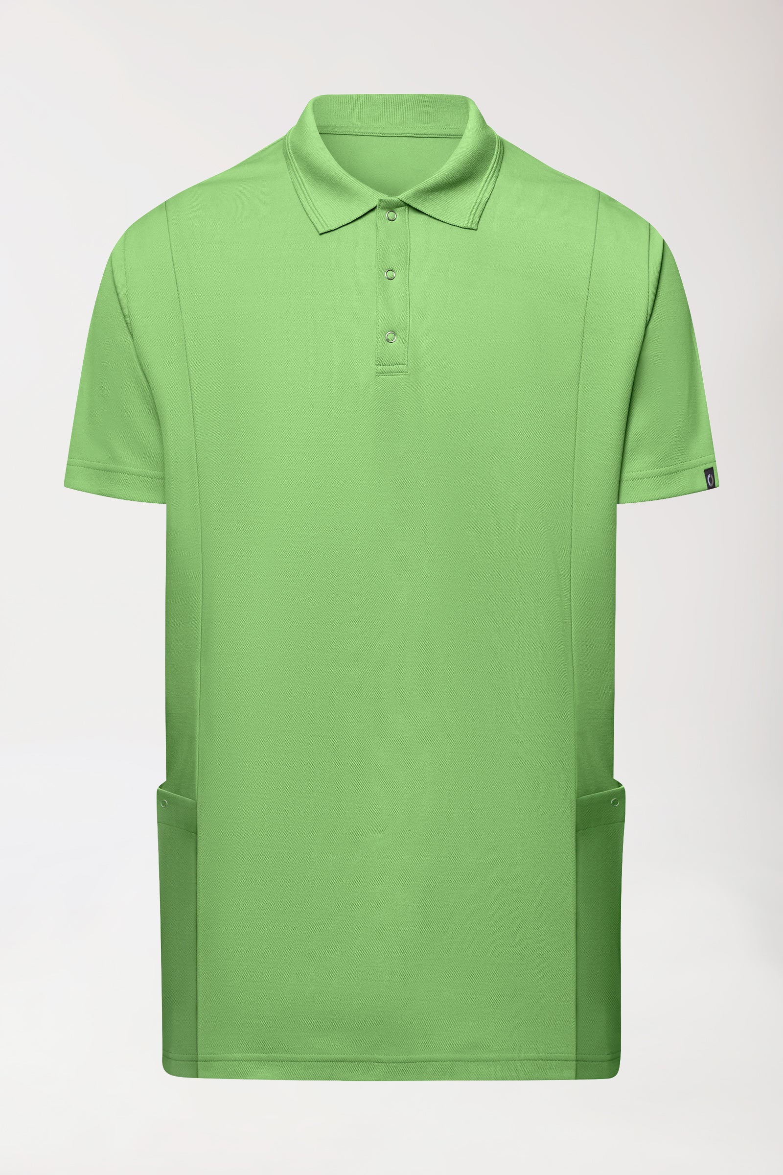 COMFY FLEX Tunique Stretch Homme - Col polo vert pomme, Vue de face 