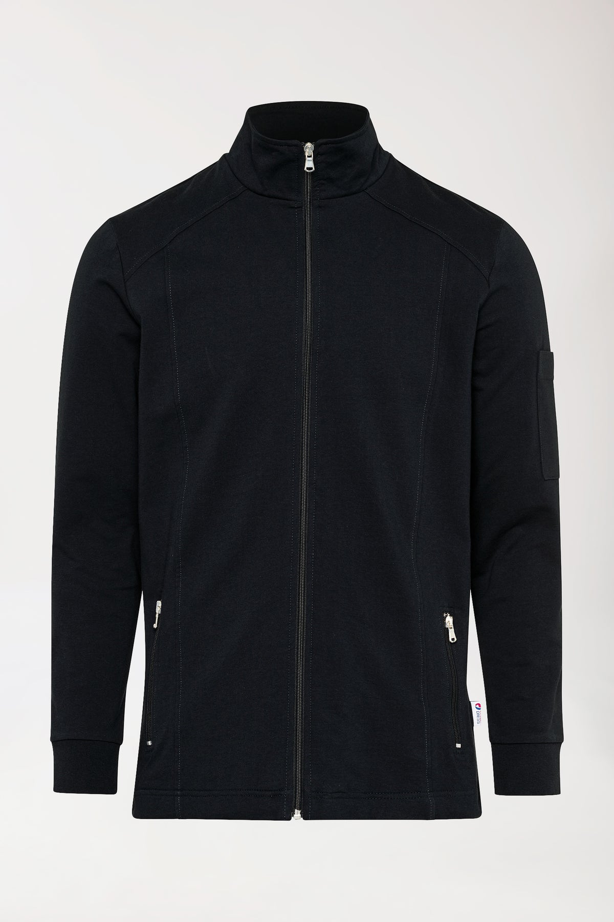 Veste en Sweat Homme - Col officier noir, Vue de face 