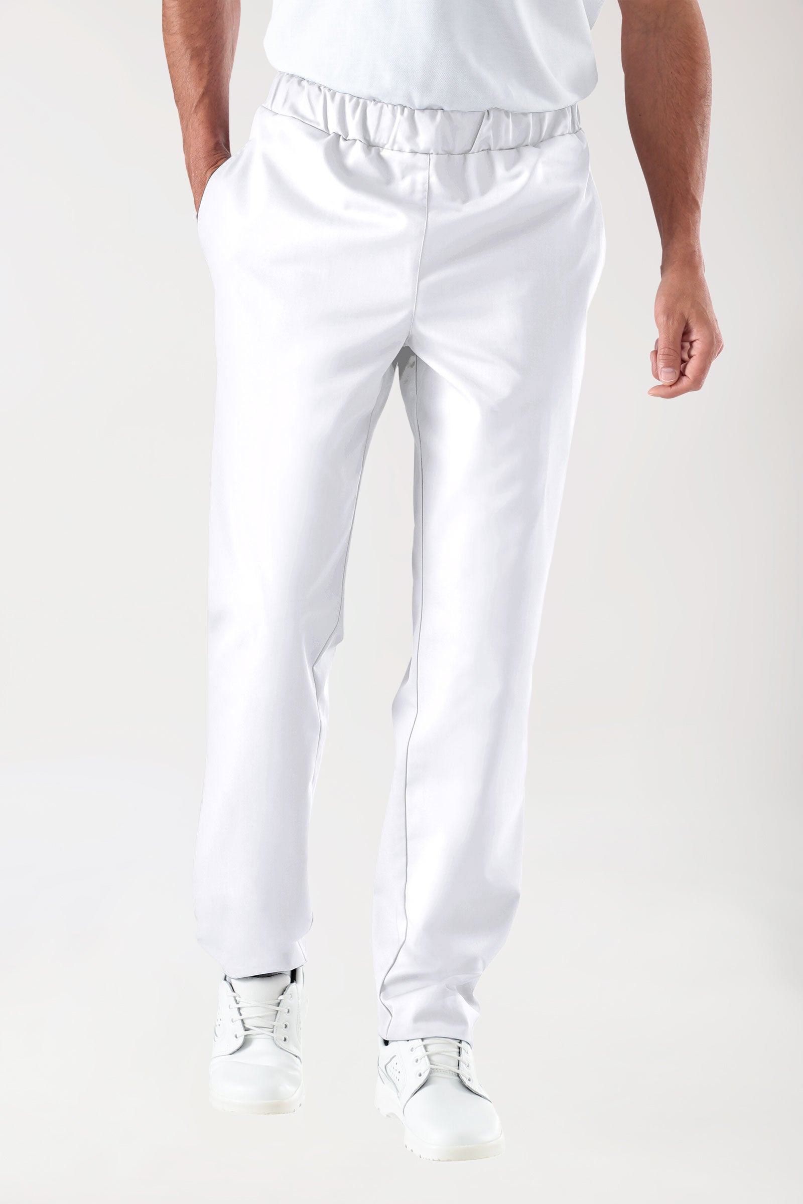 JUST STRONG Pantalon mixte - Ceinture élastiquée blanc