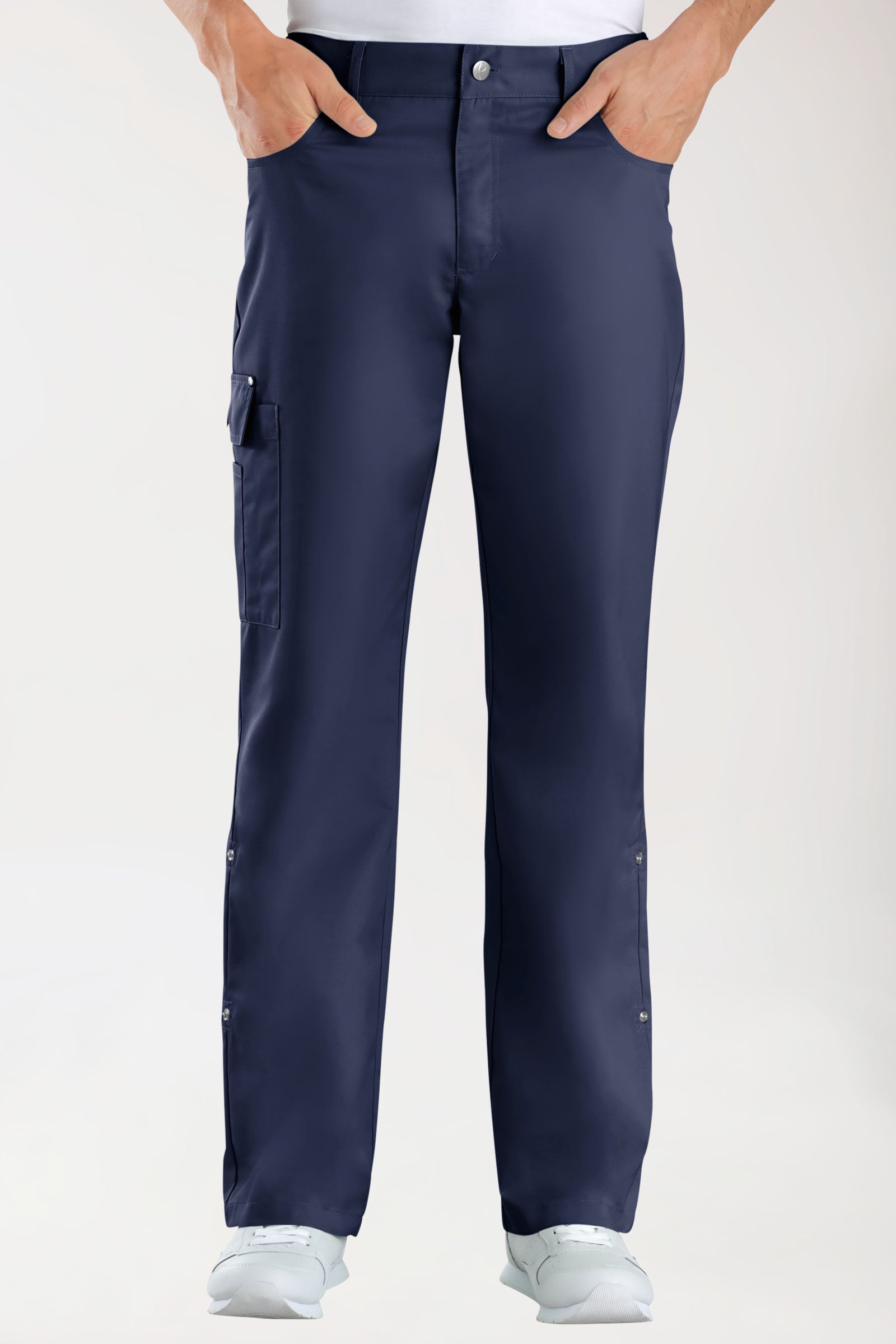 JUST STRONG Pantalon mixte - Ceinture partiellement élastiquée bleu navy, Vue de face 