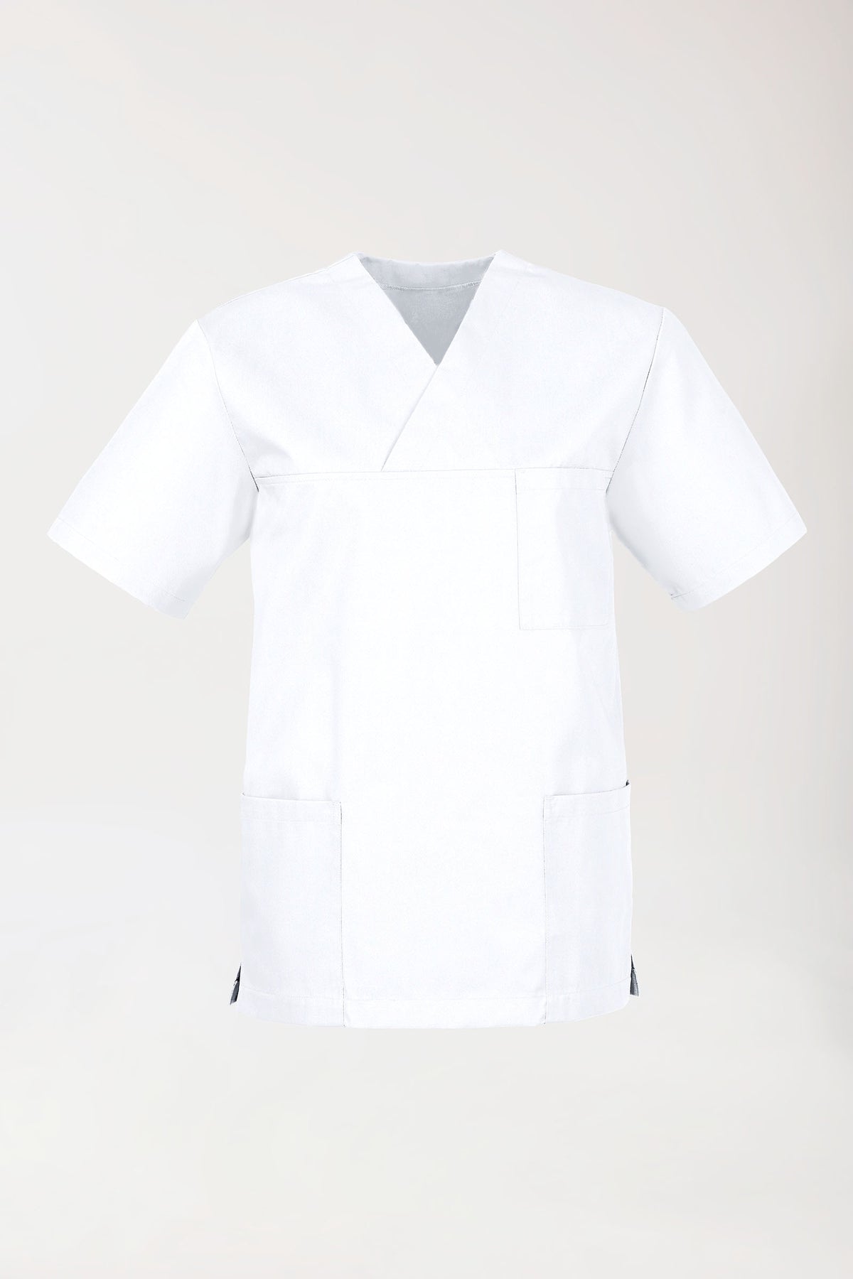Tunique Stretch Homme - Décolleté V blanc, Vue de face 