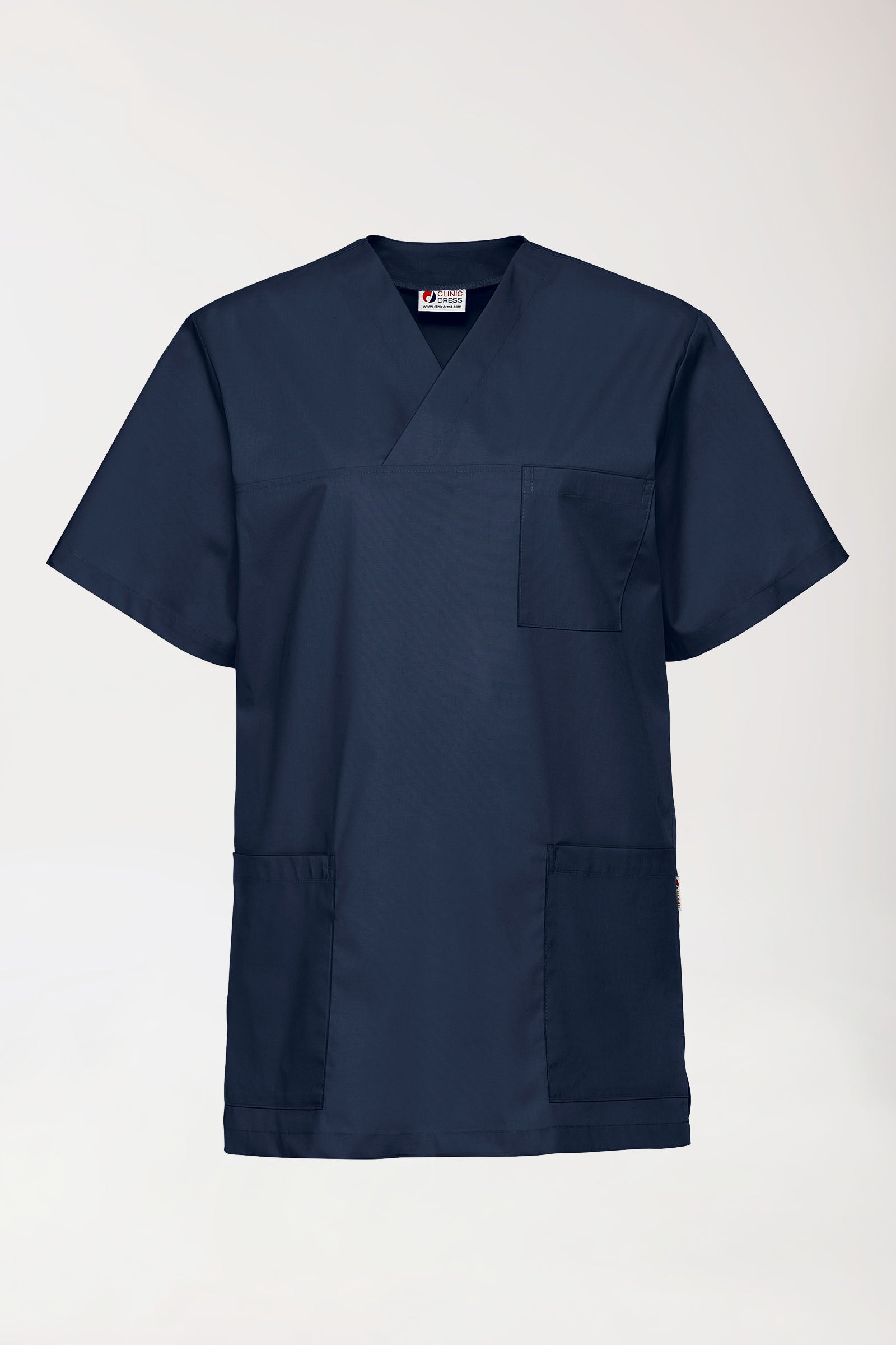 Tunique Stretch mixte - Col V bleu navy, Vue de face 