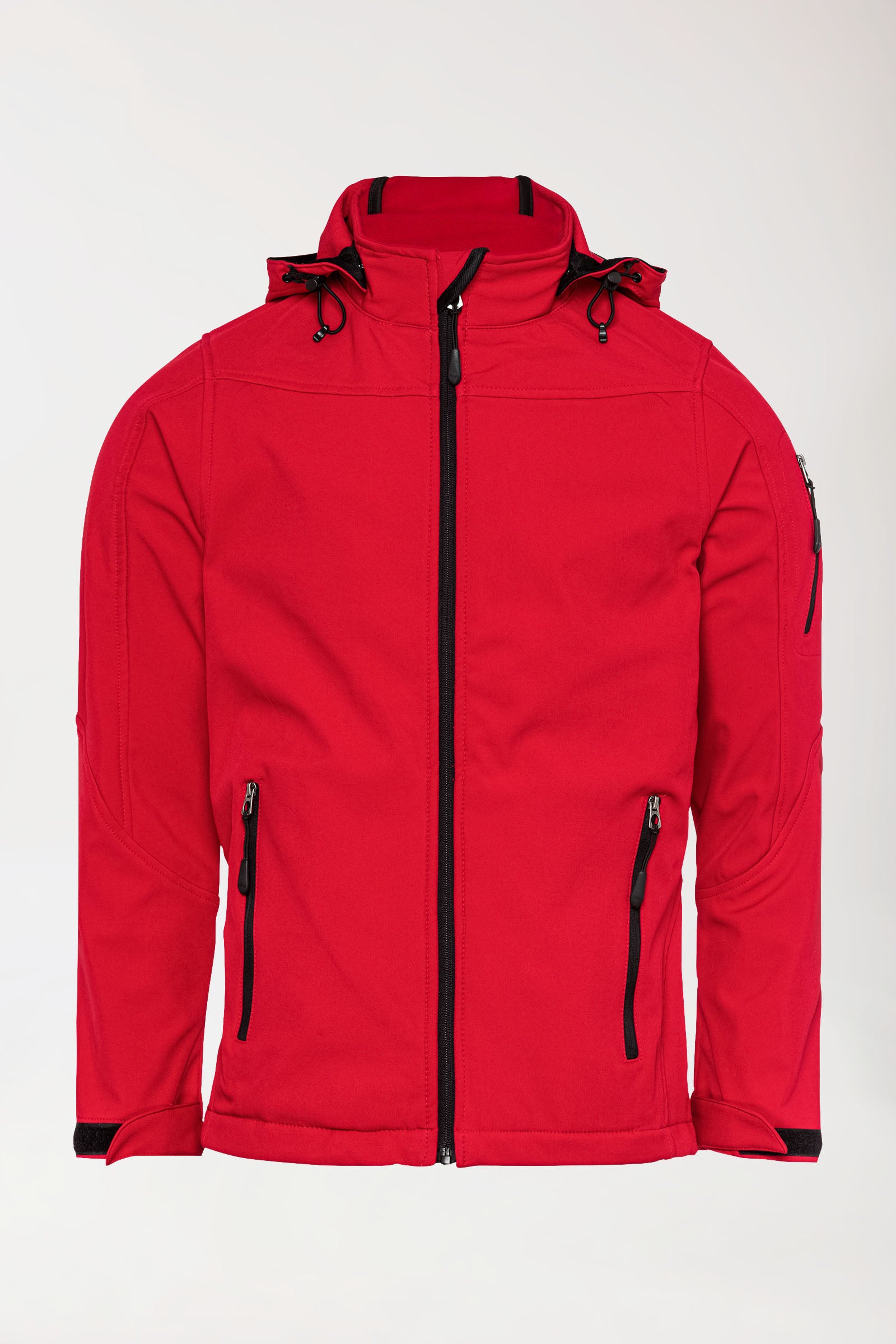 Softshell Veste mixte - à capuche rouge, Vue de face 