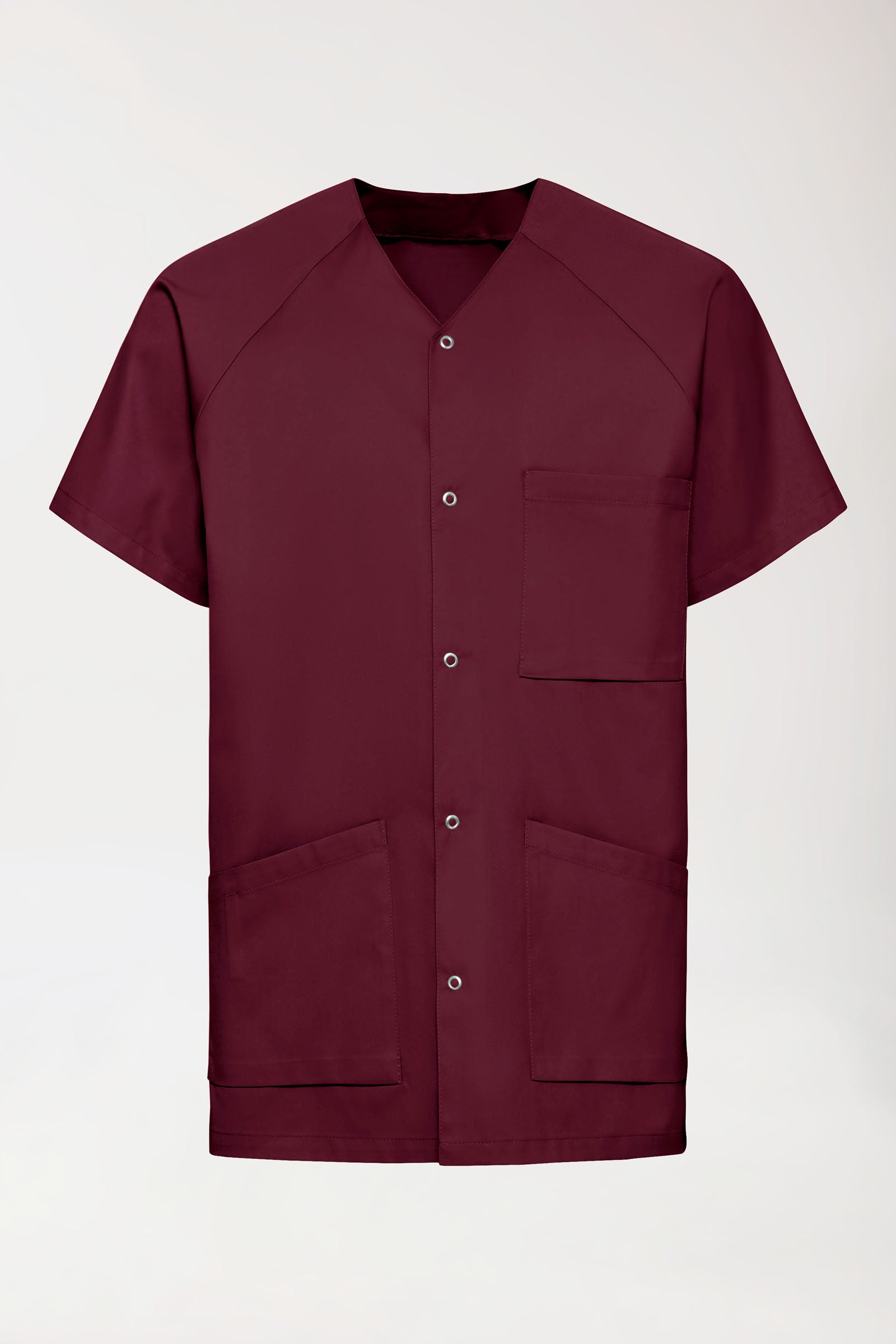 LA Blouse médicale homme - patte pressions bordeaux