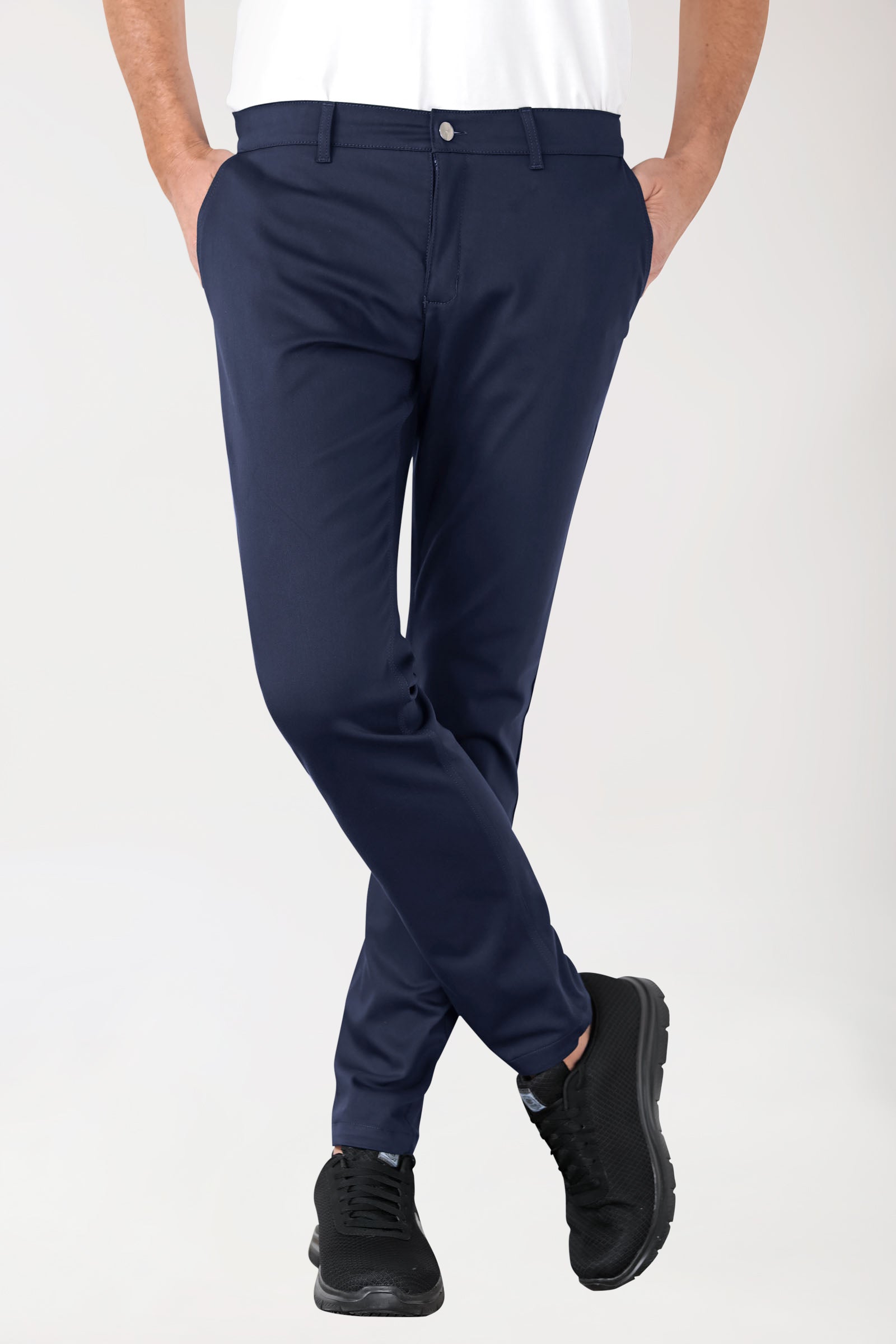 Pantalon Stretch Homme - Style Chino navy, Vue de face 