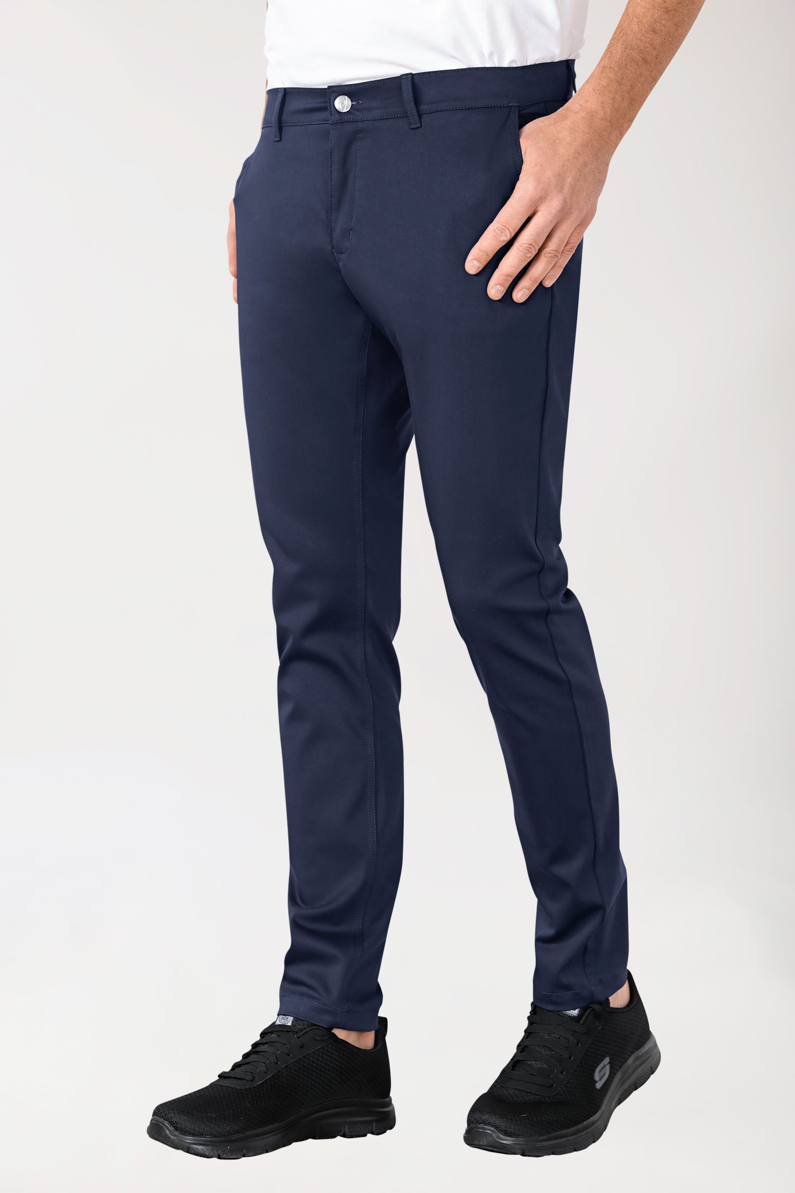 Pantalon Stretch Homme - Style Chino navy, Vue de face 