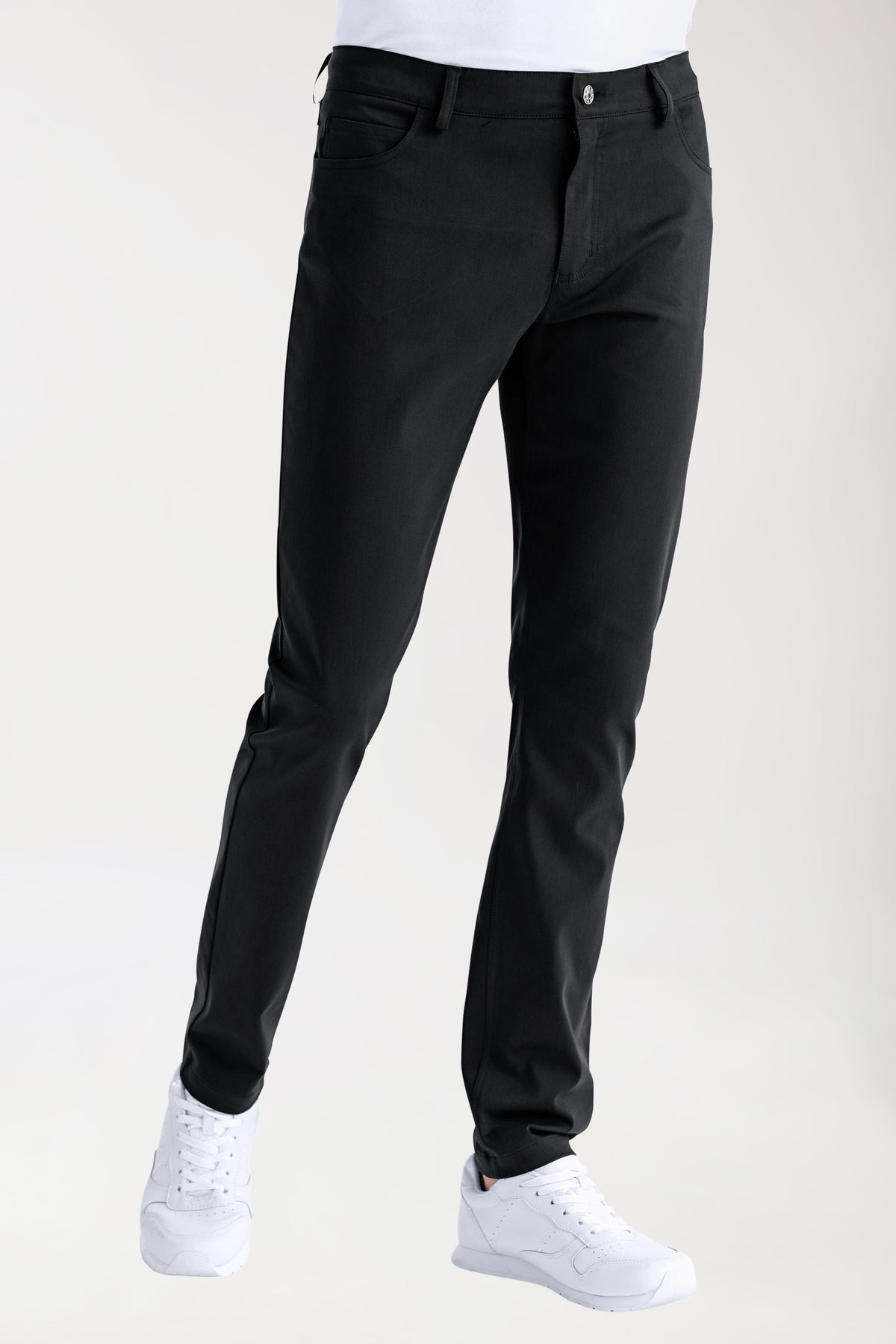 Pantalon 5 poches Homme Stretch - Jambe fine noir