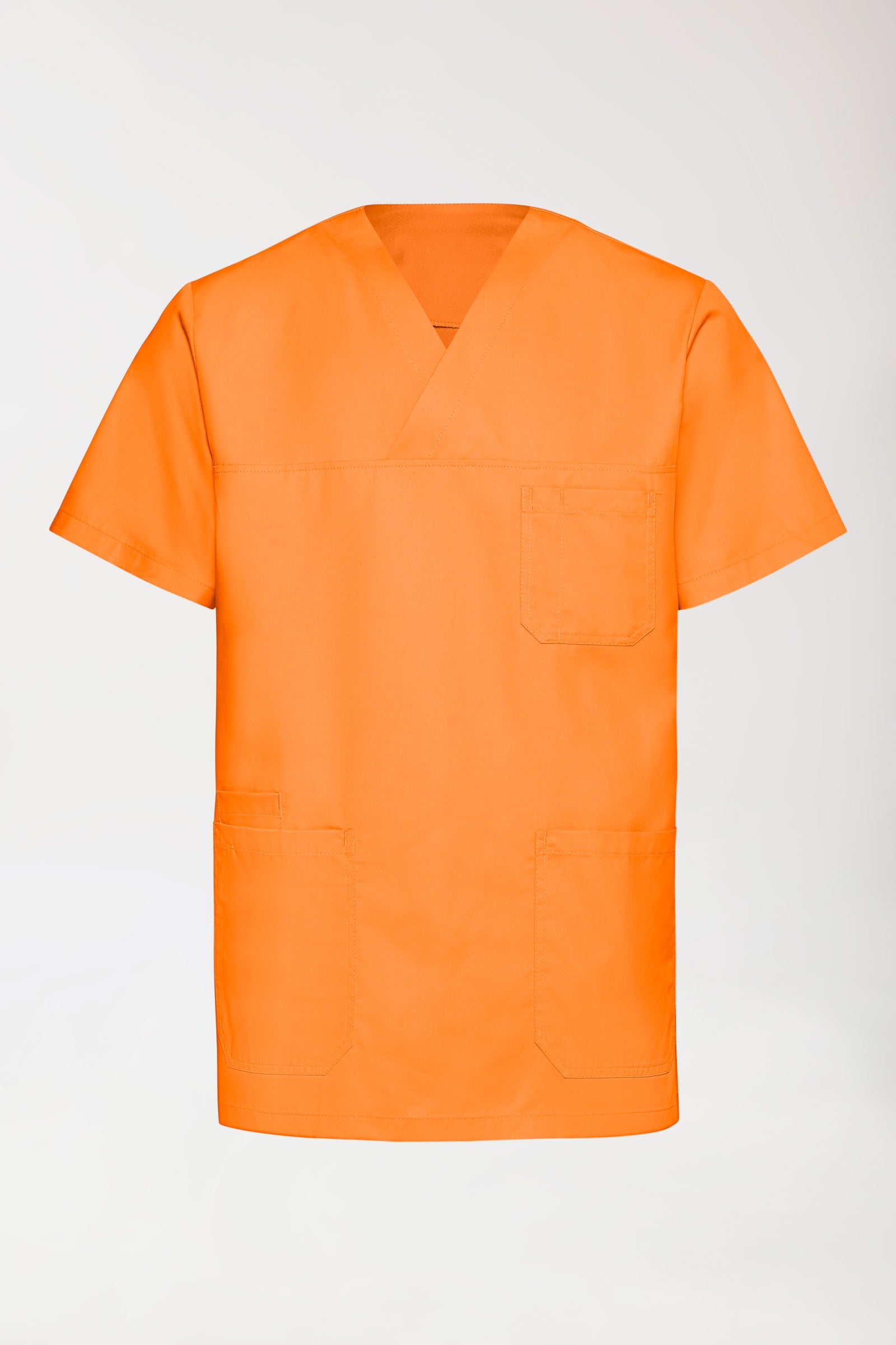 TENCEL™ Tunique Homme - Col V orange brillant, Vue de face 